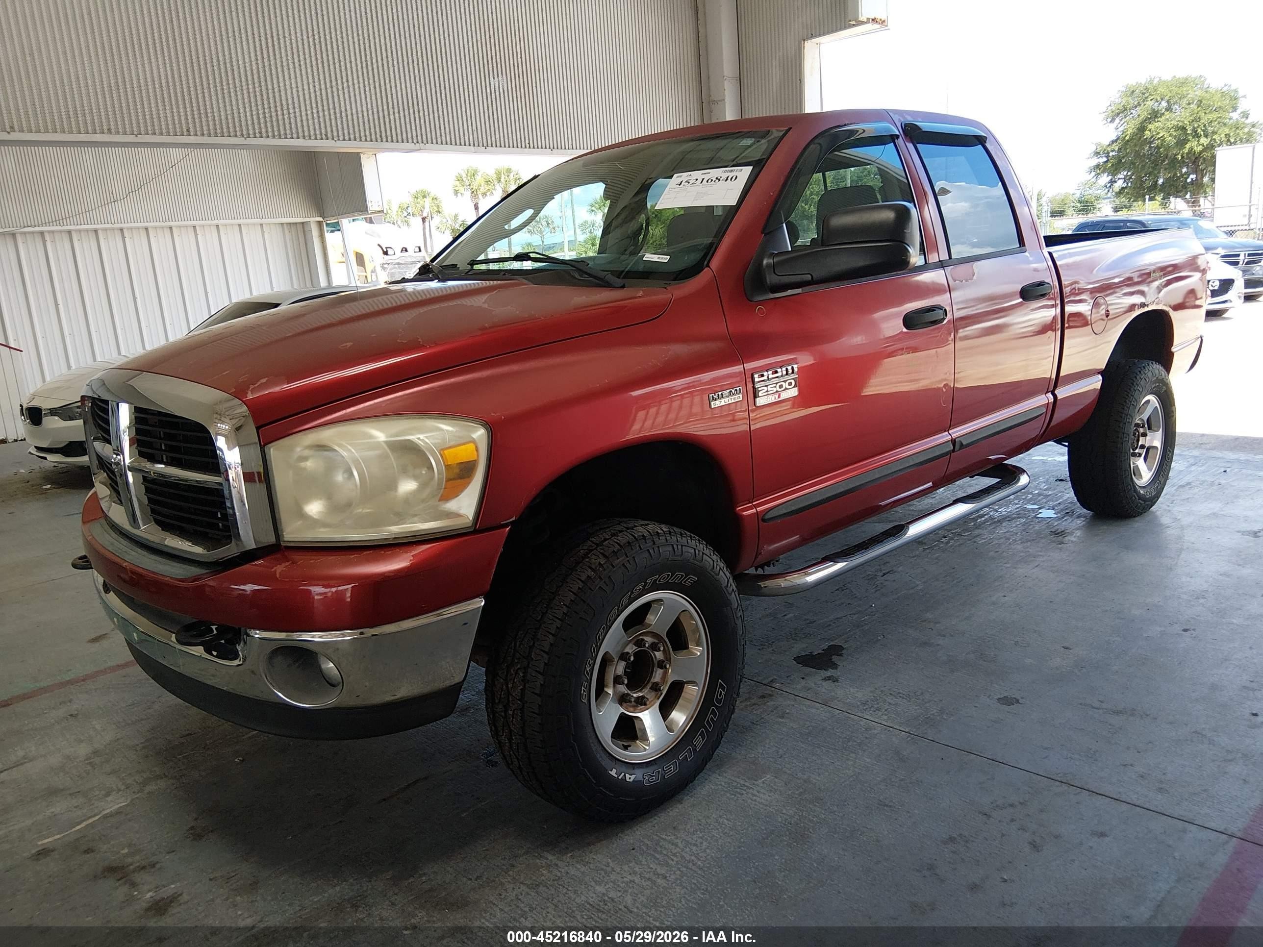 2007 Dodge Ram 2500 Slt/trx4 Off Road/sport/power Wagon Красный vin: 1D7KS28D07J595593