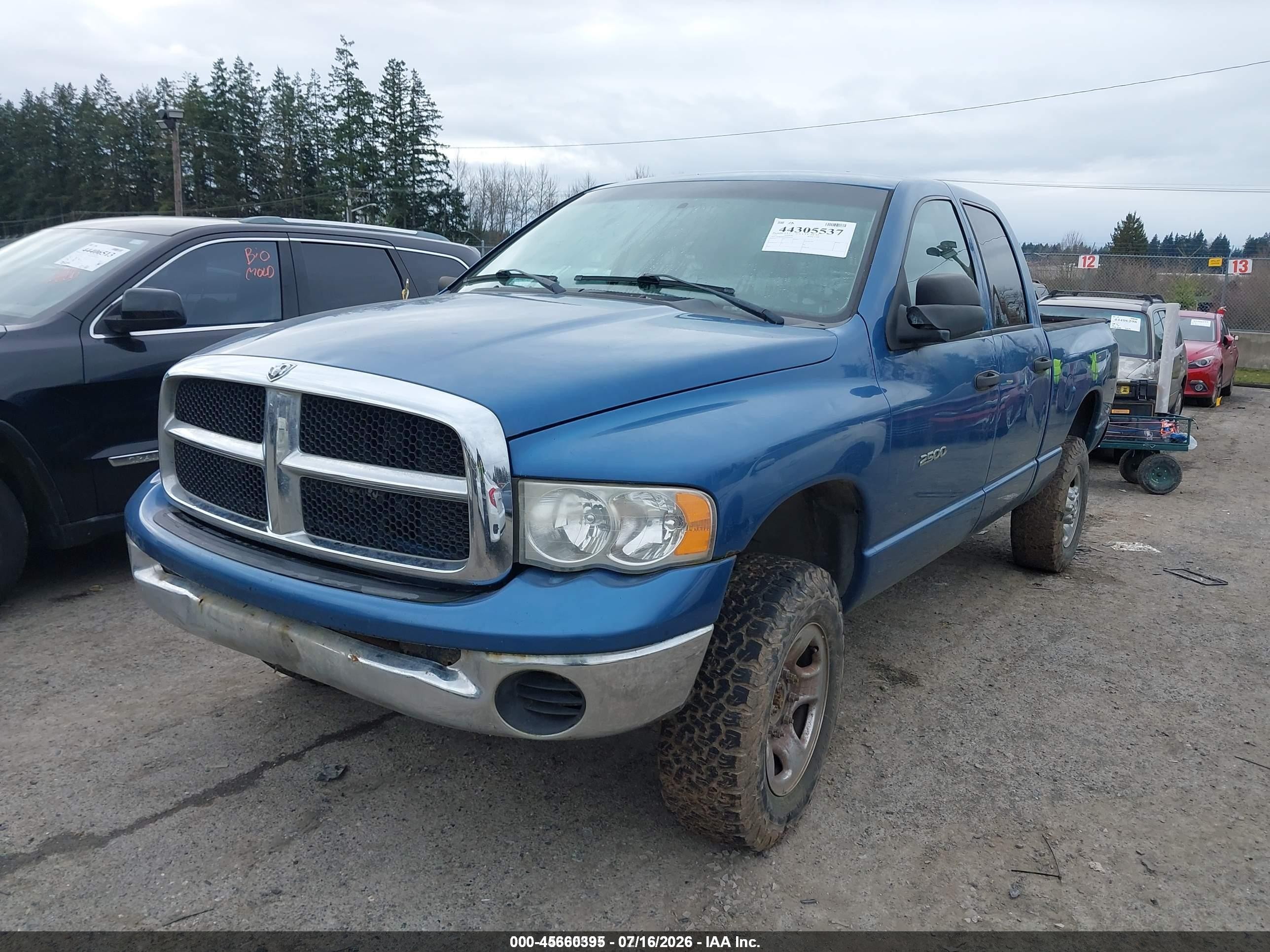 2005 Dodge Ram 2500 Slt/laramie Синий vin: 1D7KS28D55J526430