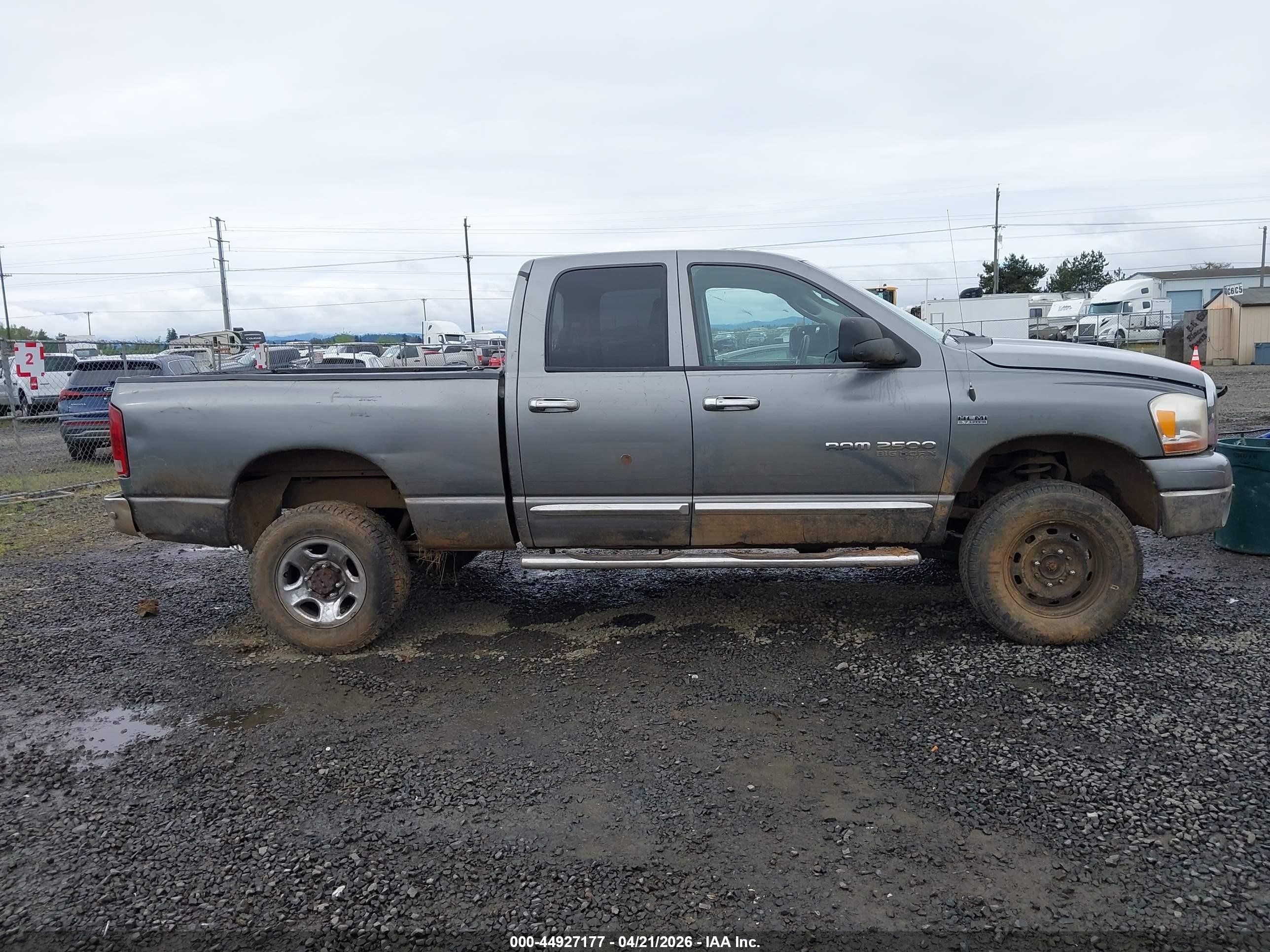 2006 Dodge Ram 2500 Slt/trx4 Off Road/sport/power Wagon Gray vin: 1D7KS28D76J222081