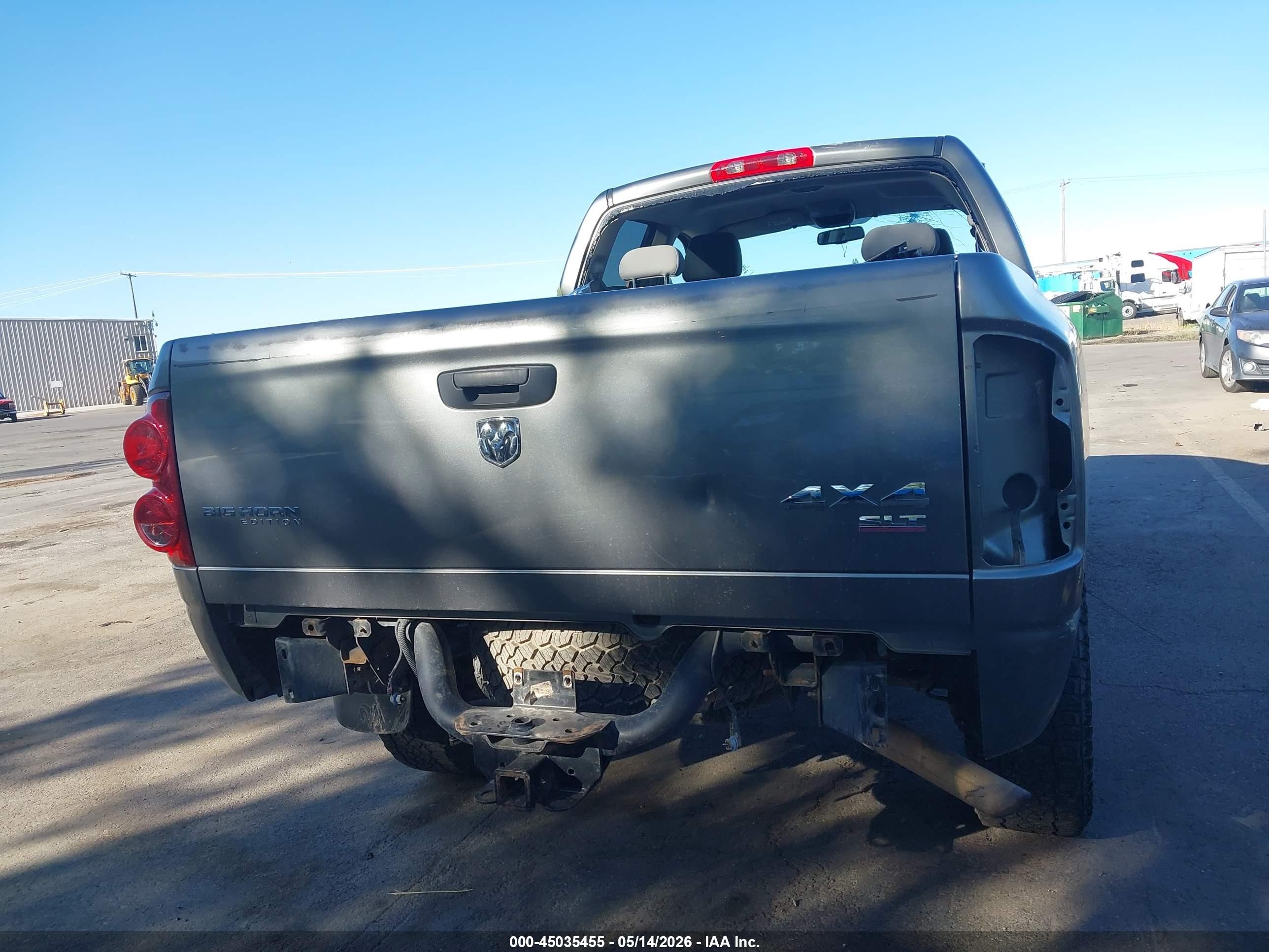 2007 Dodge Ram 2500 Slt/trx4 Off Road/sport/power Wagon Gray vin: 1D7KS28D77J504531
