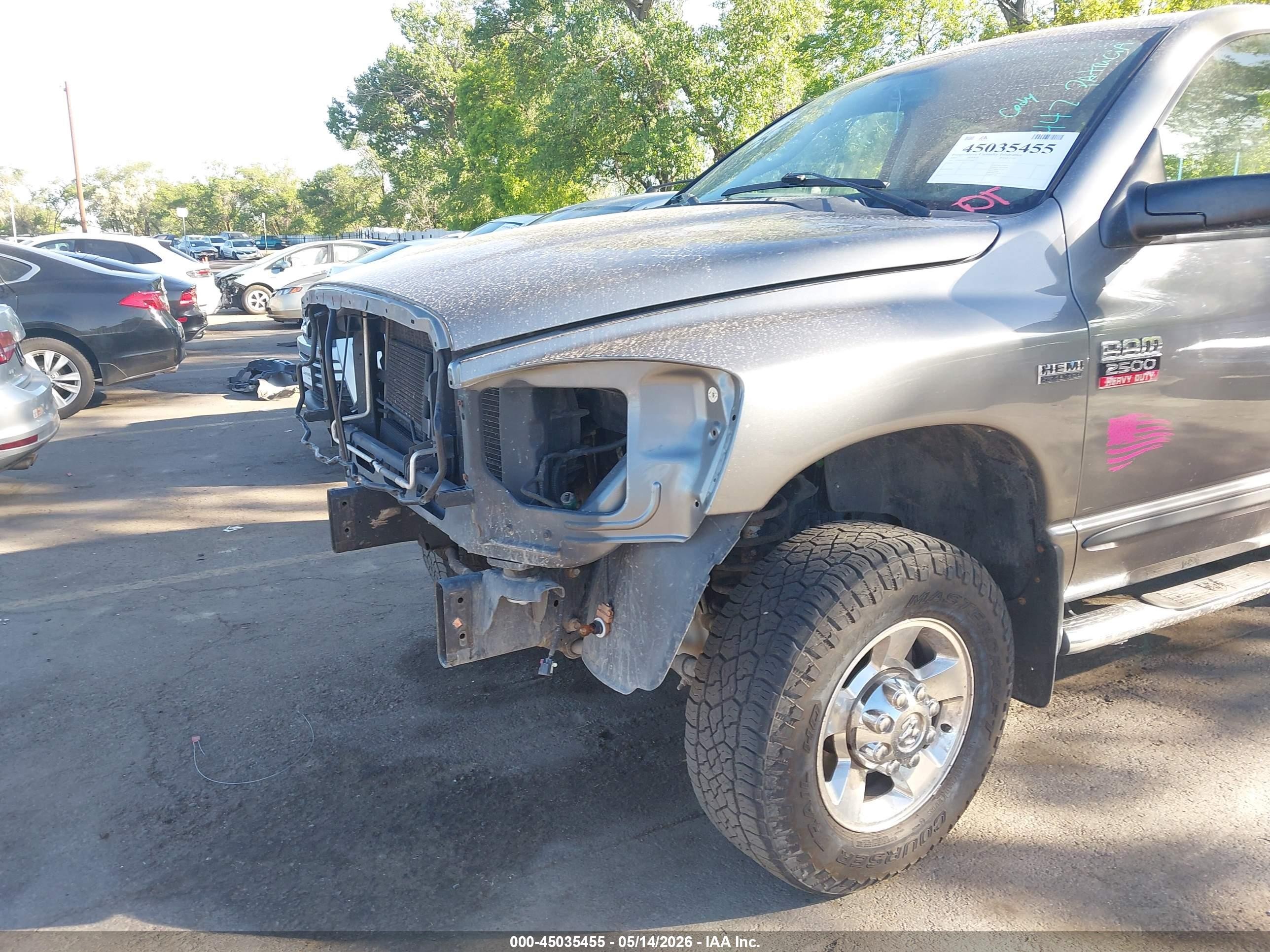 2007 Dodge Ram 2500 Slt/trx4 Off Road/sport/power Wagon Gray vin: 1D7KS28D77J504531