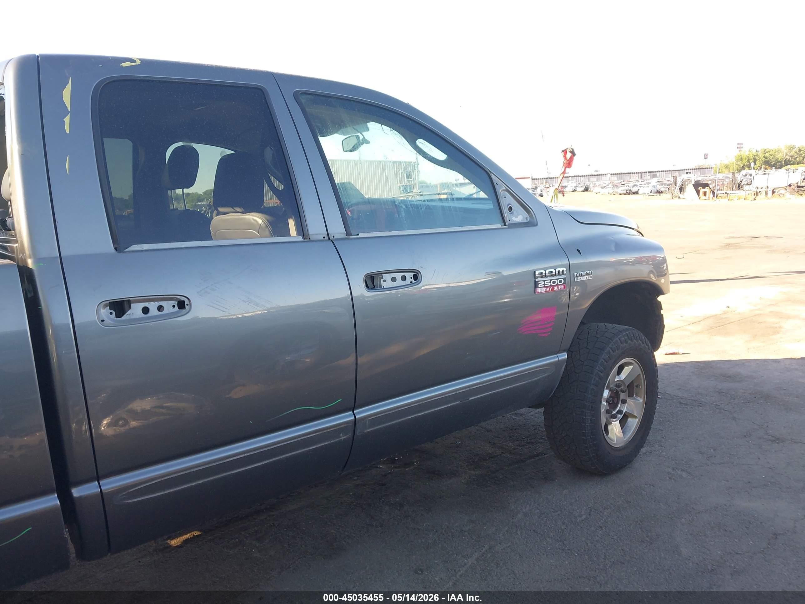 2007 Dodge Ram 2500 Slt/trx4 Off Road/sport/power Wagon Gray vin: 1D7KS28D77J504531
