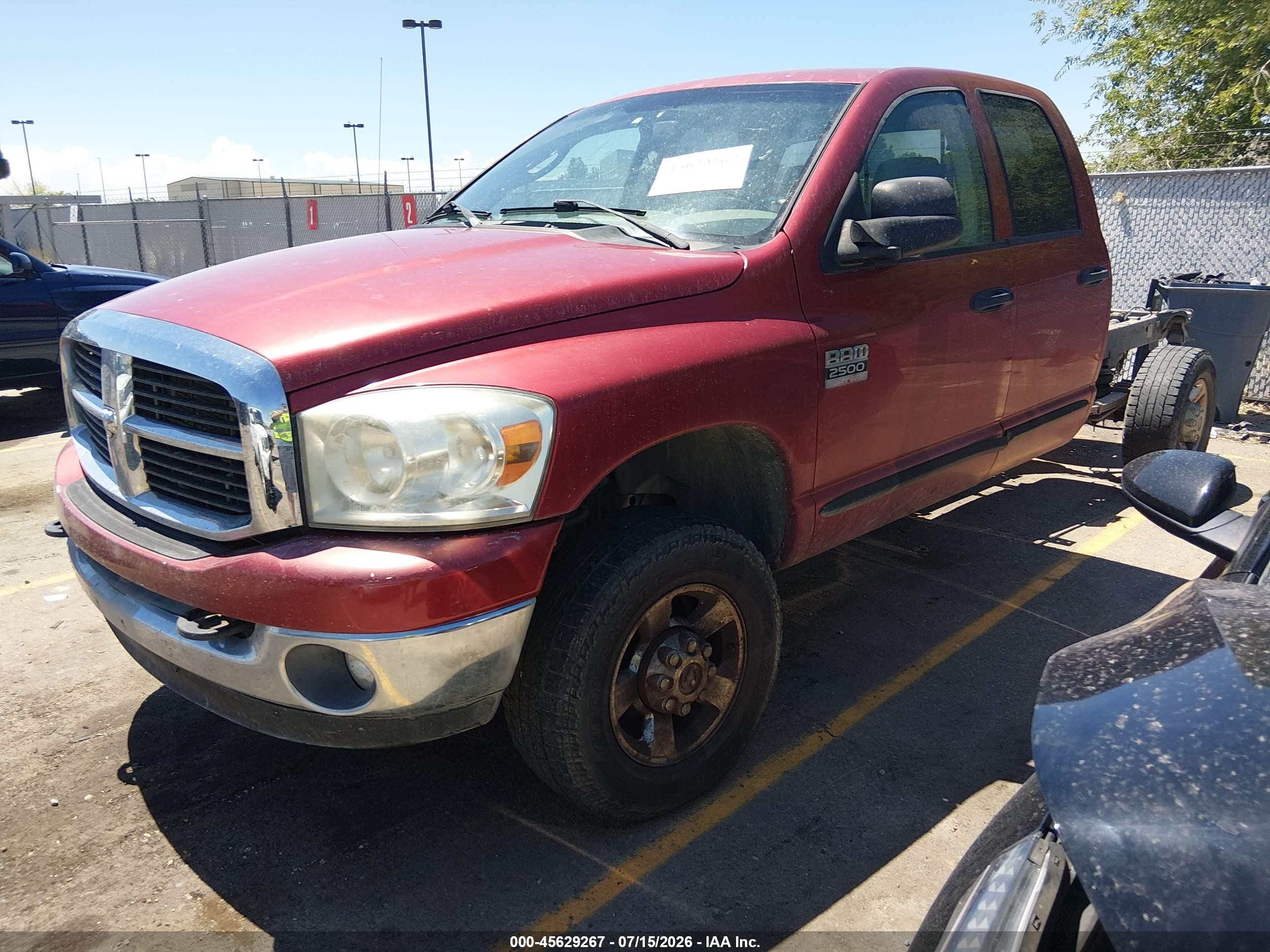 2007 Dodge Ram 2500 Slt/sport Red vin: 1D7KS28D77J543166