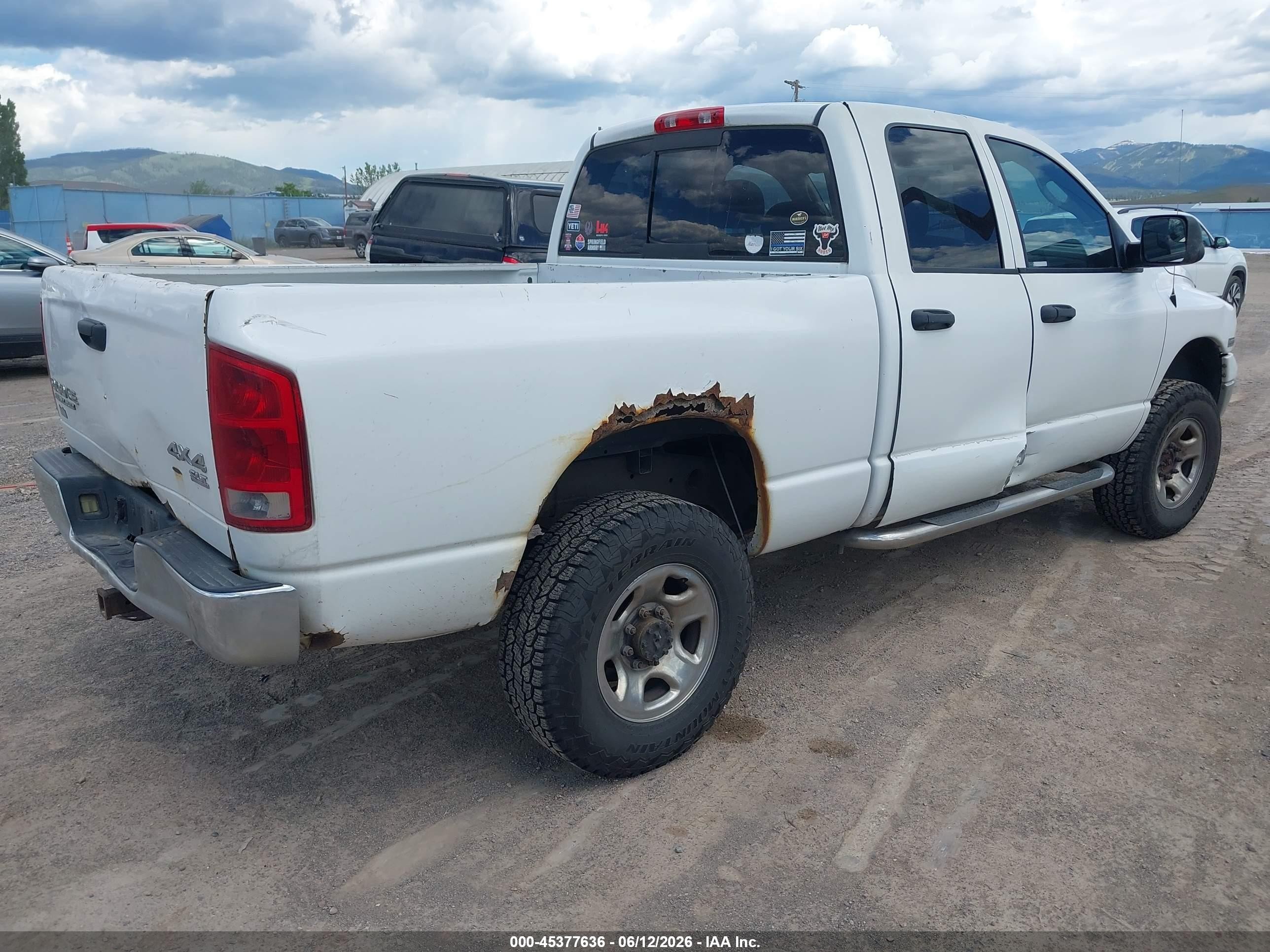2004 Dodge Ram 2500 Slt/laramie Белый vin: 1D7KU28D14J255956