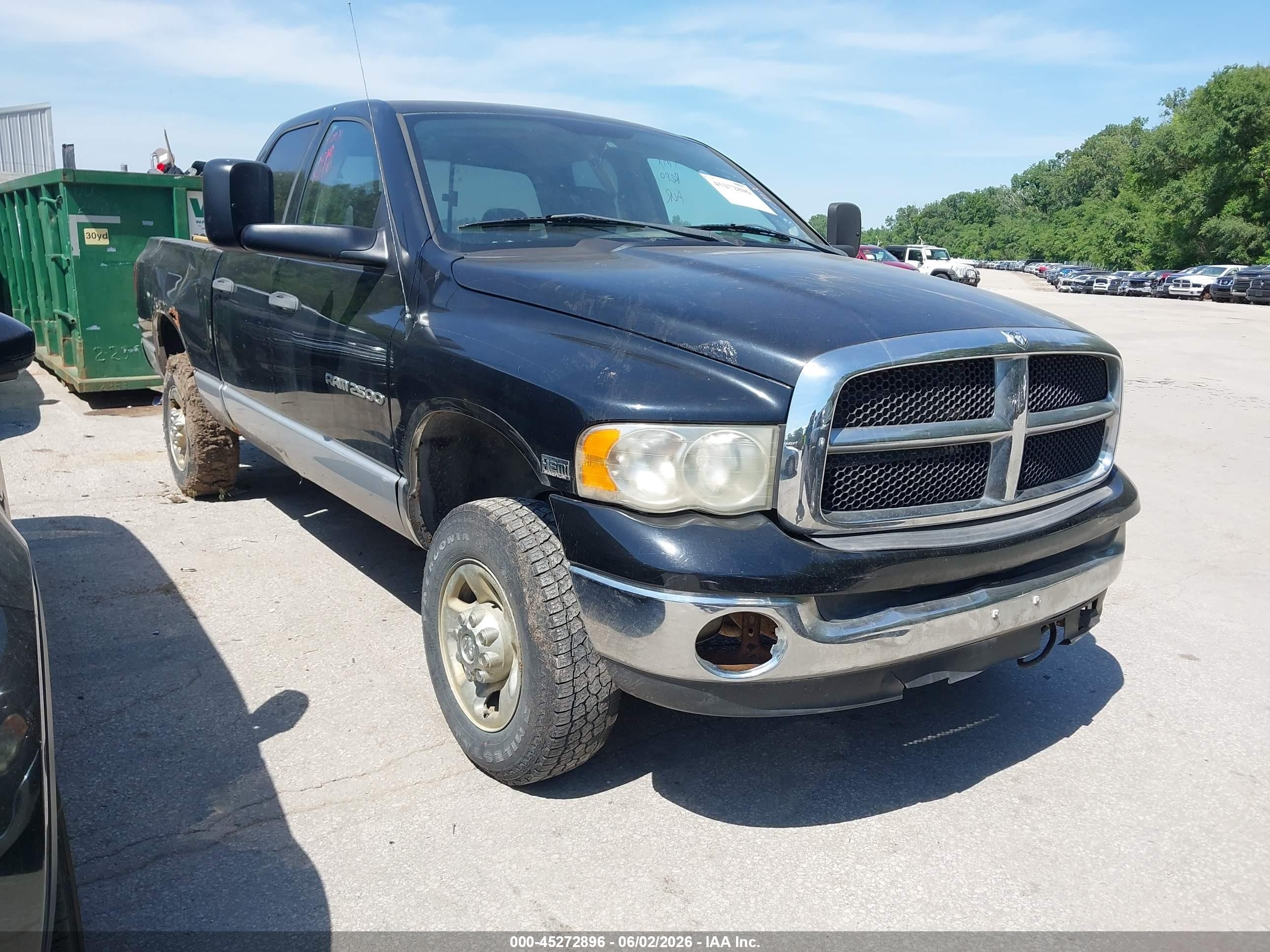 2004 Dodge Ram 2500 Slt/laramie Black vin: 1D7KU28DX4J269967