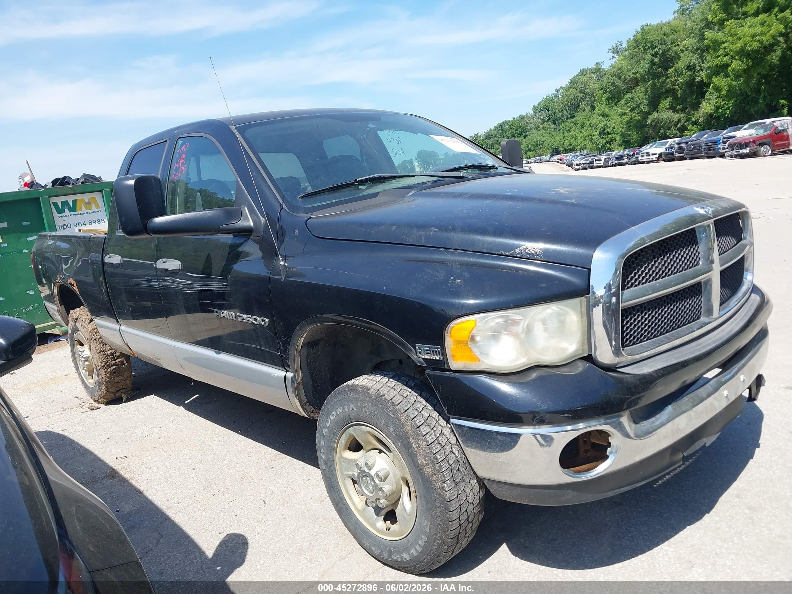 2004 Dodge Ram 2500 Slt/laramie Black vin: 1D7KU28DX4J269967