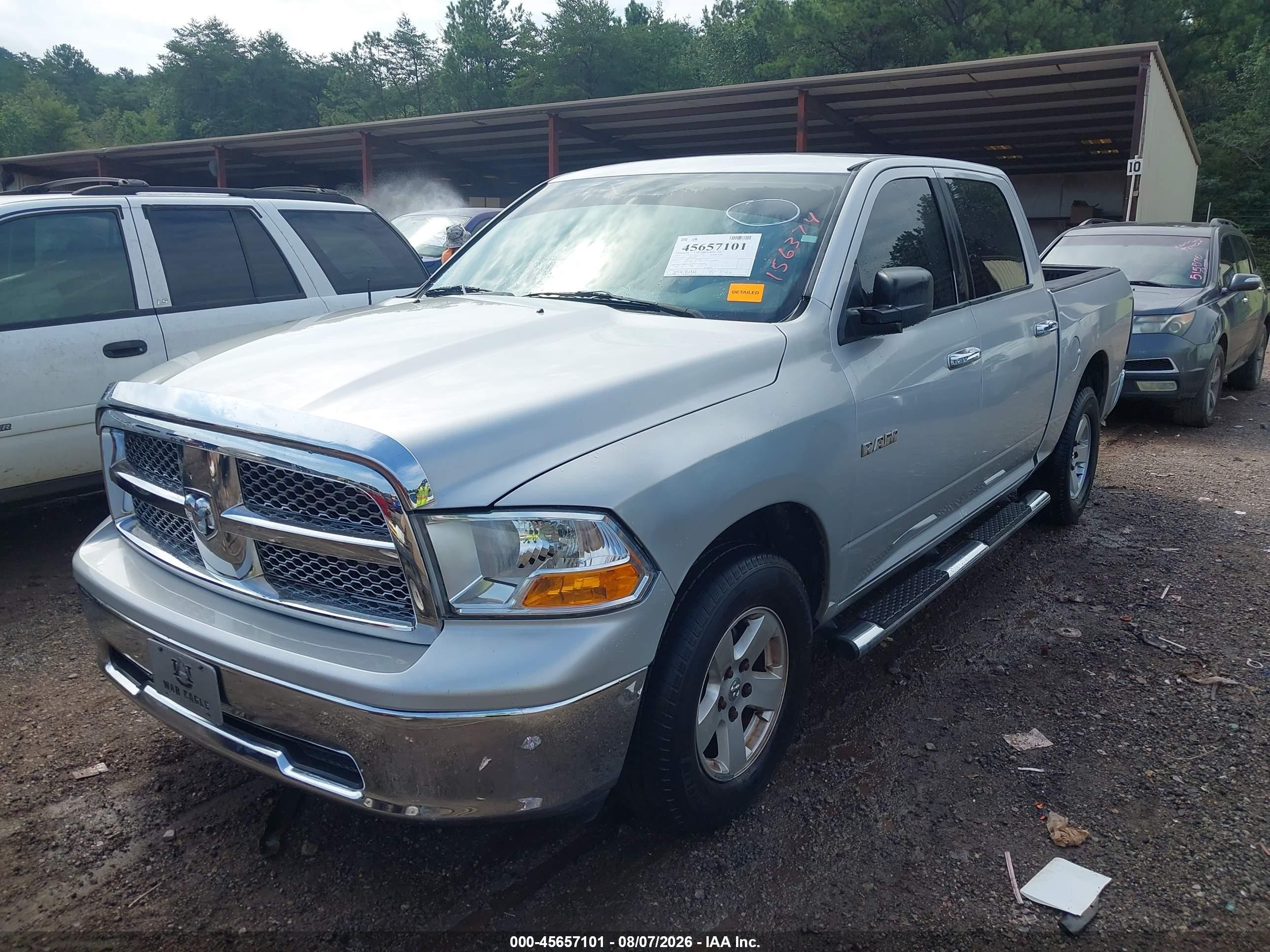 2010 Dodge Ram 1500 Slt/sport/trx Silver vin: 1D7RB1CP2AS156374