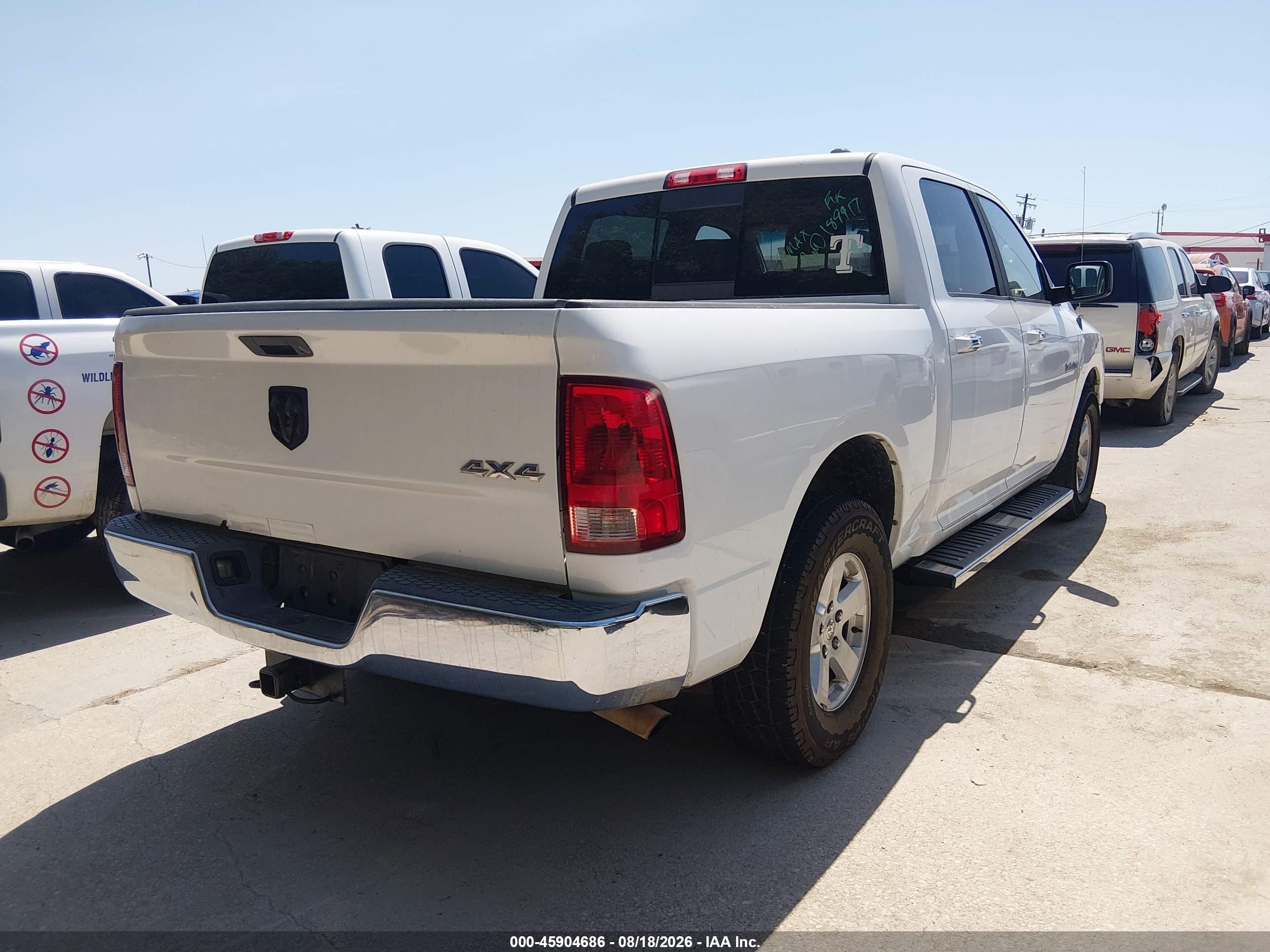 2010 Dodge Ram 1500 Slt/sport/trx White vin: 1D7RB1CP3AS189917