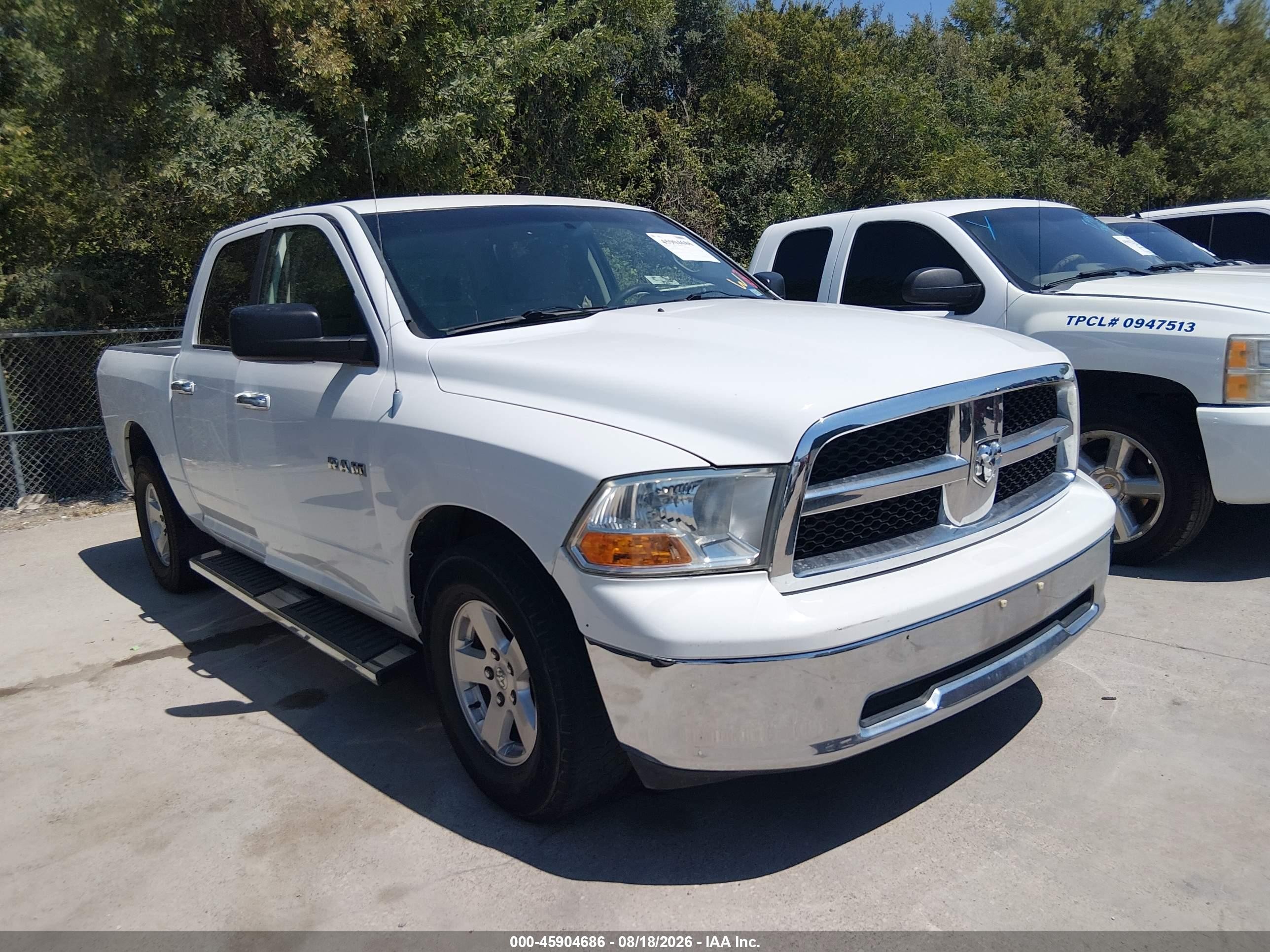 2010 Dodge Ram 1500 Slt/sport/trx White vin: 1D7RB1CP3AS189917