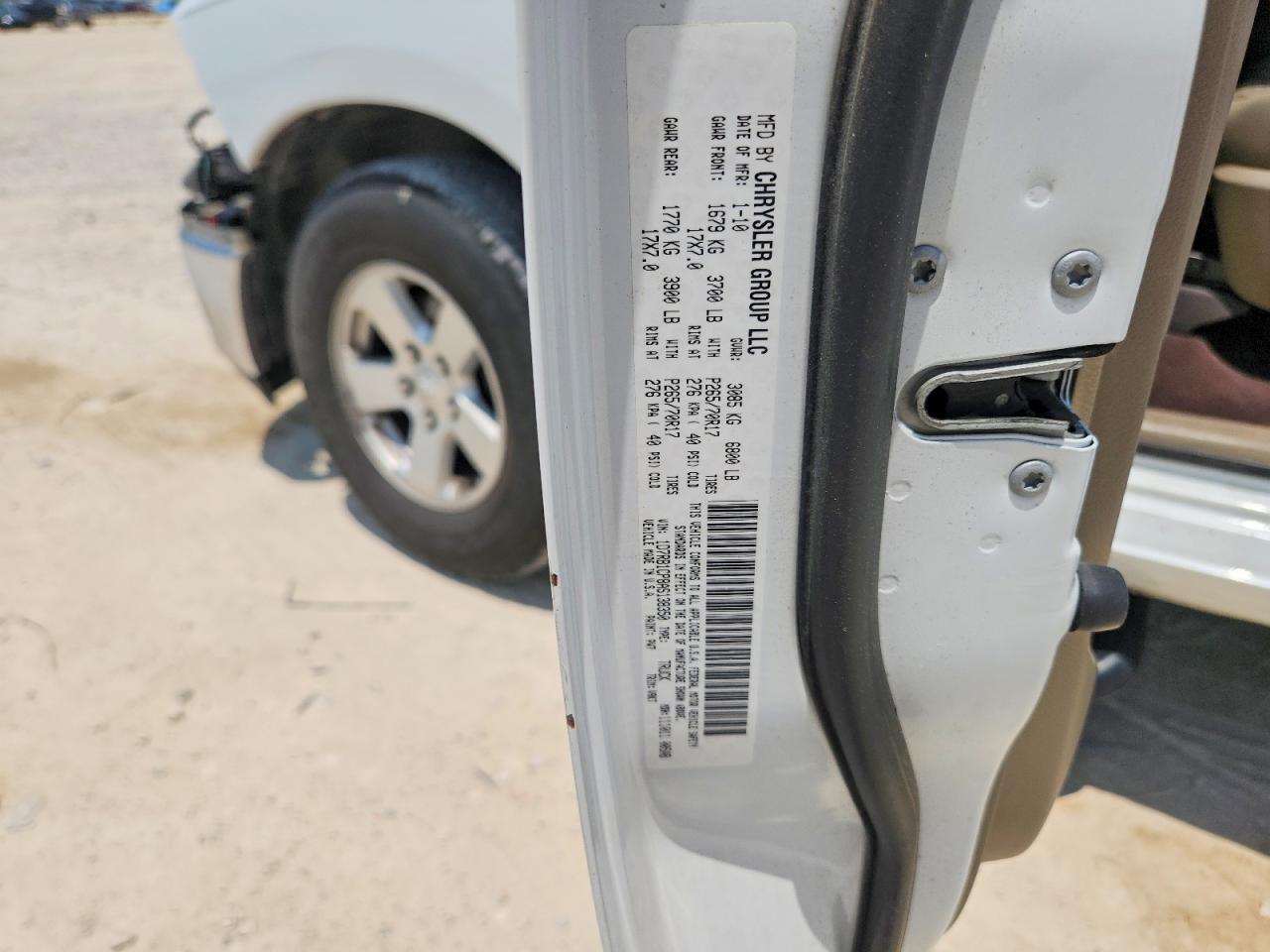 2010 Dodge Ram 1500 White vin: 1D7RB1CP8AS138350