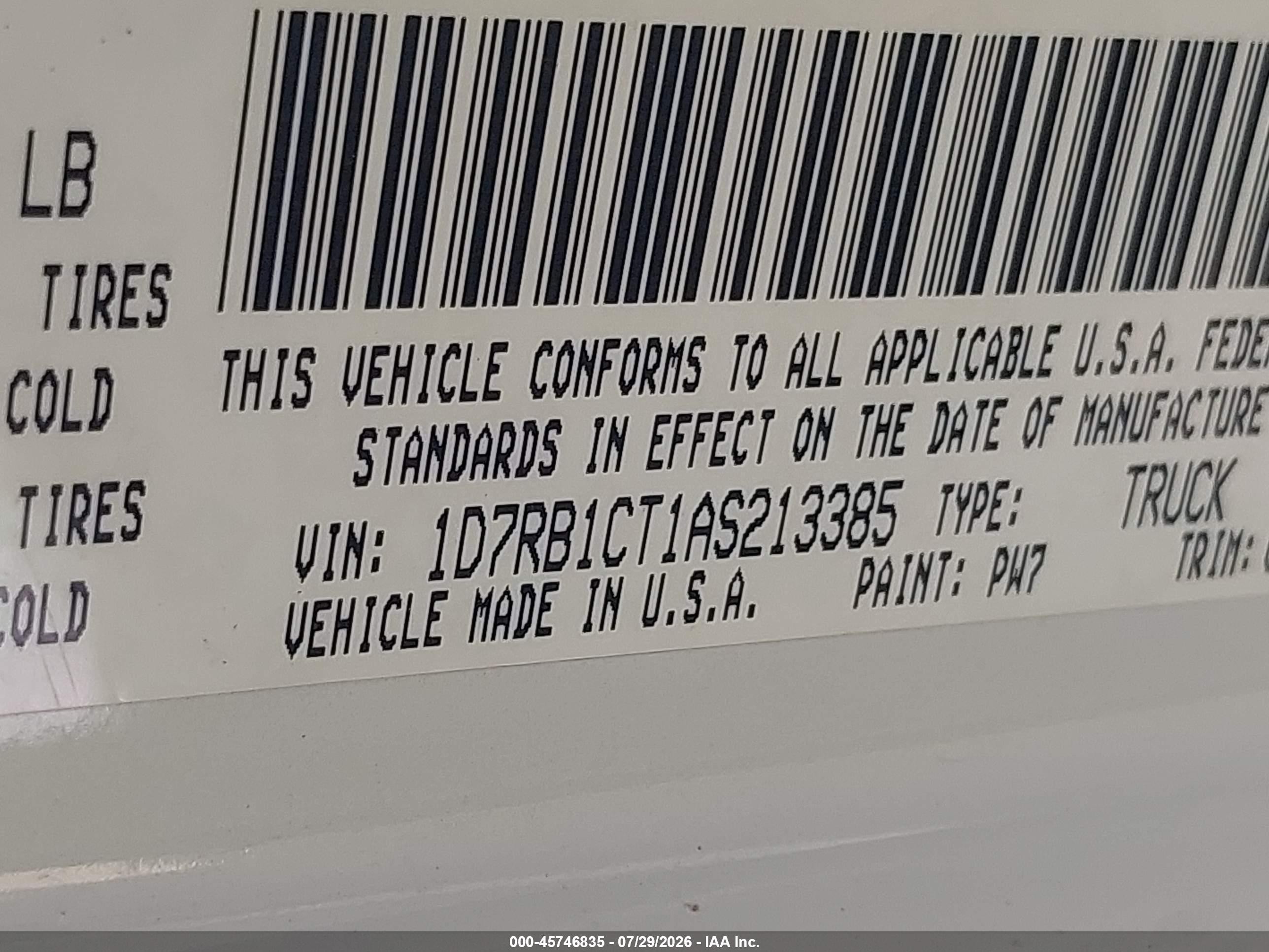 2010 Dodge Ram 1500 Laramie White vin: 1D7RB1CT1AS213385