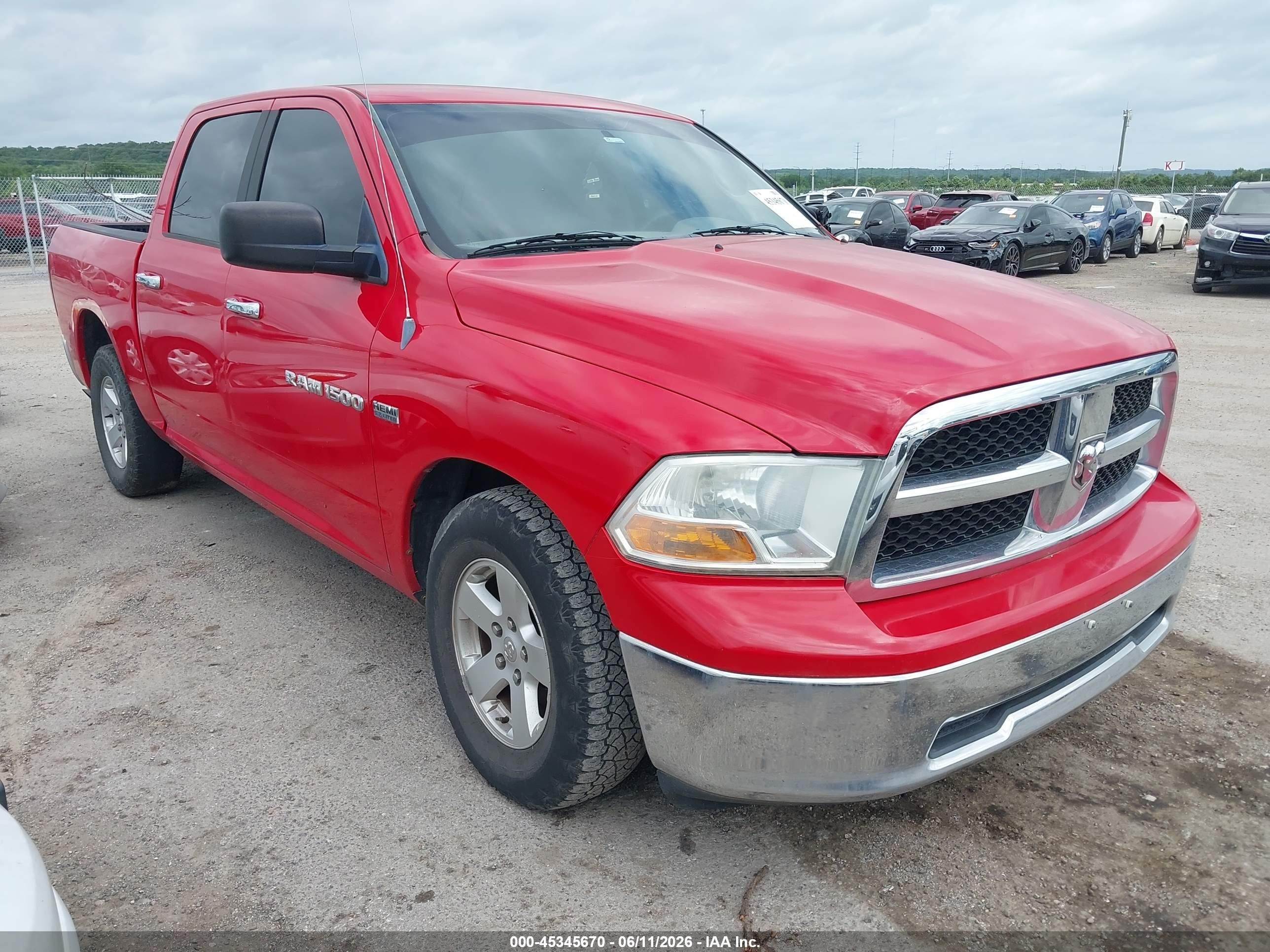 2011 Ram Ram 1500 Slt Red vin: 1D7RB1CT2BS582239