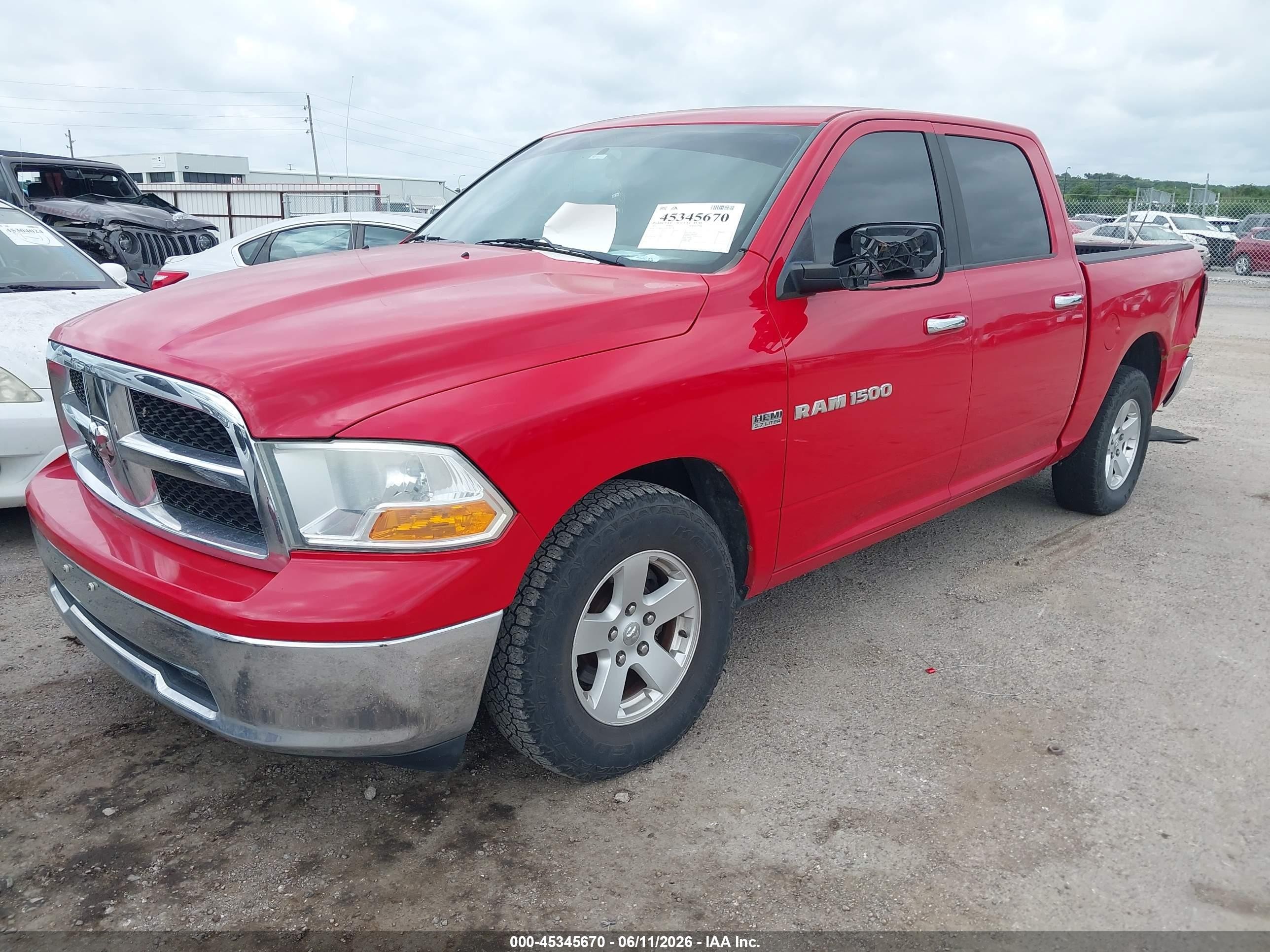 2011 Ram Ram 1500 Slt Red vin: 1D7RB1CT2BS582239