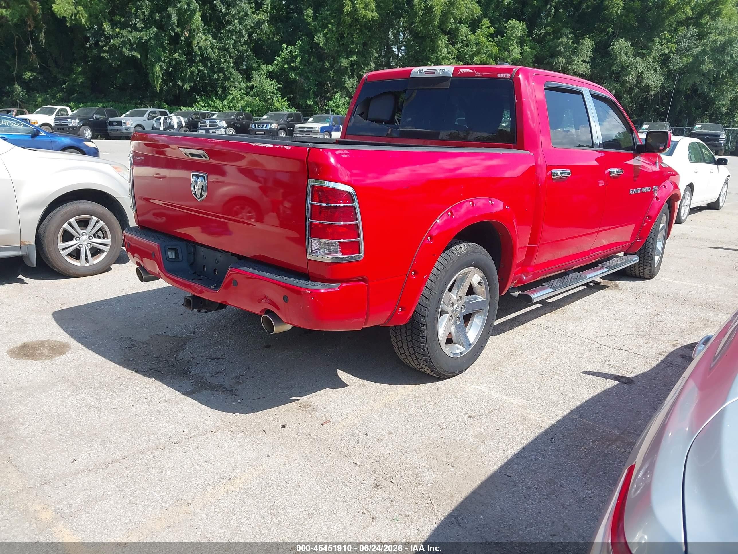 2011 Ram Ram 1500 Sport Красный vin: 1D7RB1CT4BS614866