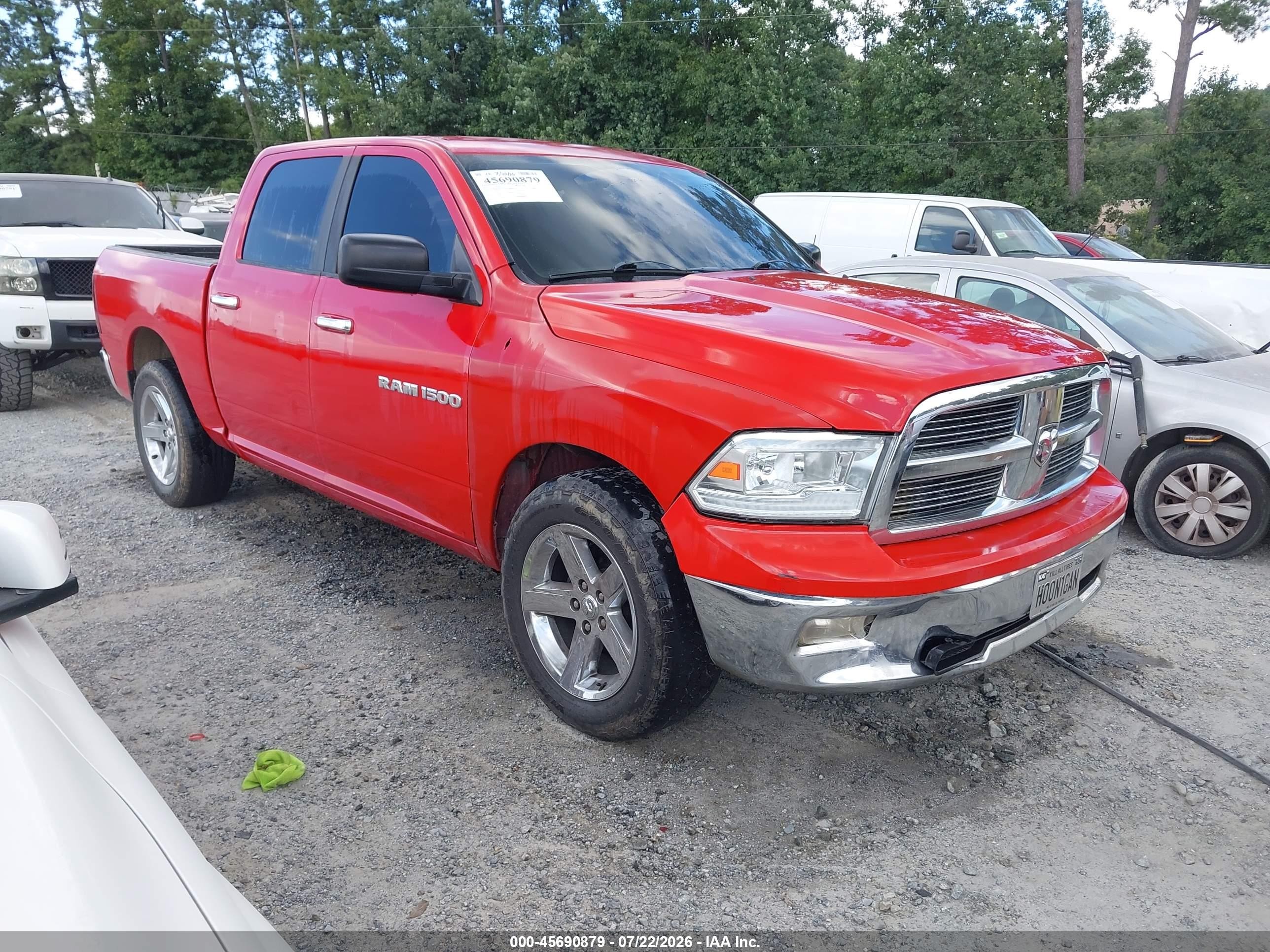 2011 Ram Ram 1500 Slt Red vin: 1D7RB1CT5BS657919