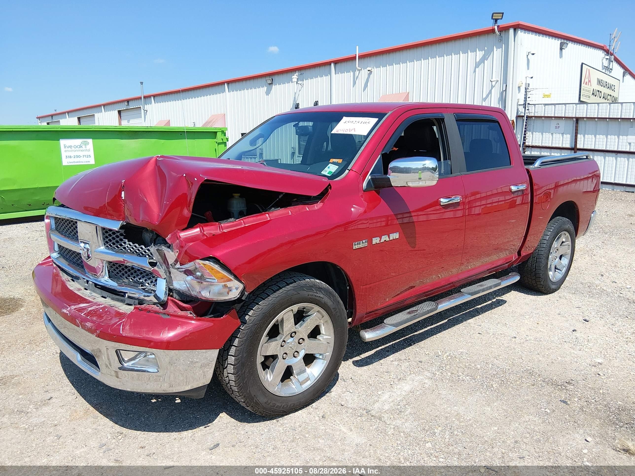 2010 Dodge Ram 1500 Laramie Red vin: 1D7RB1CT8AS242074