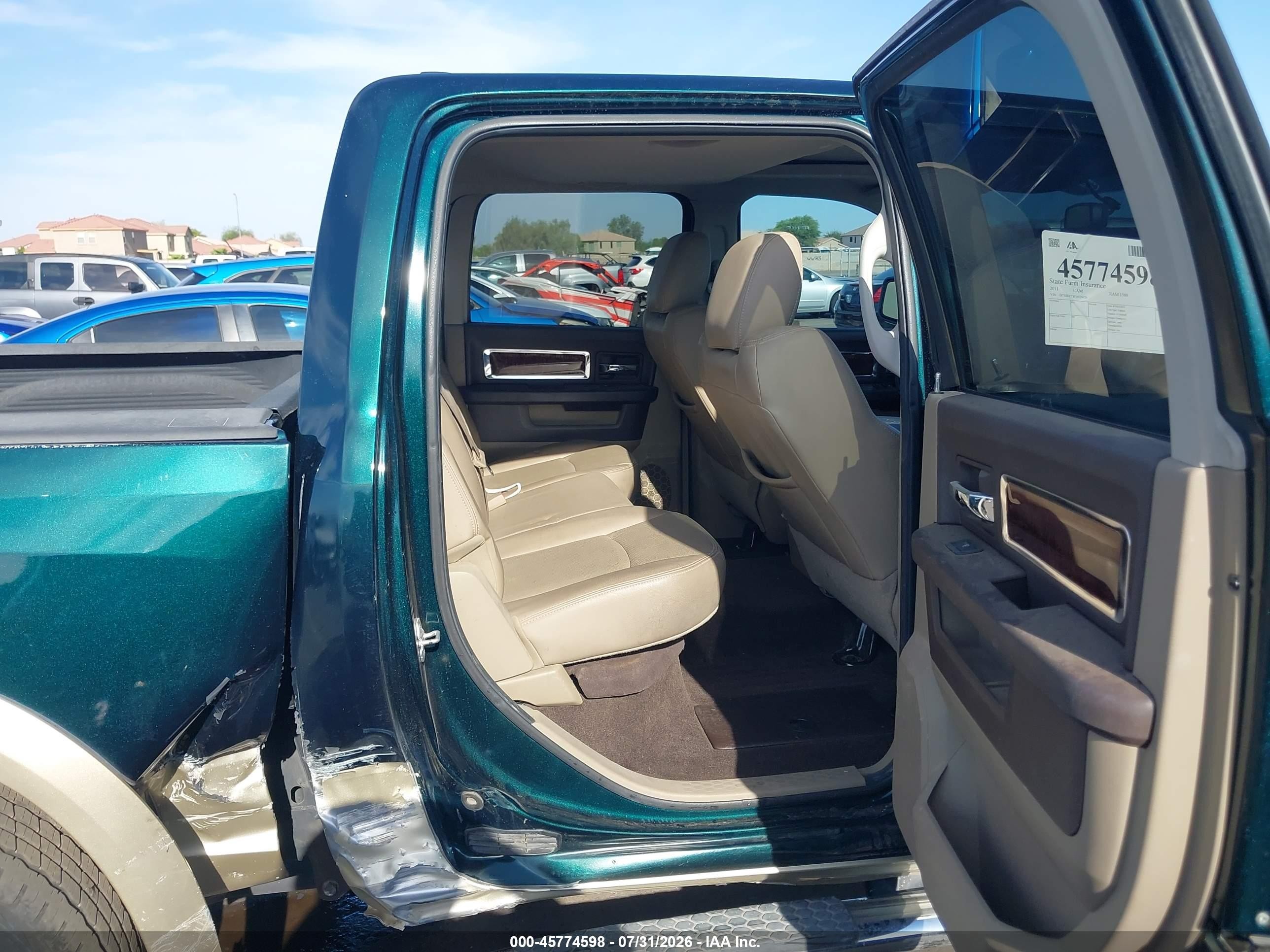 2011 Ram Ram 1500 Laramie Green vin: 1D7RB1CT8BS529920