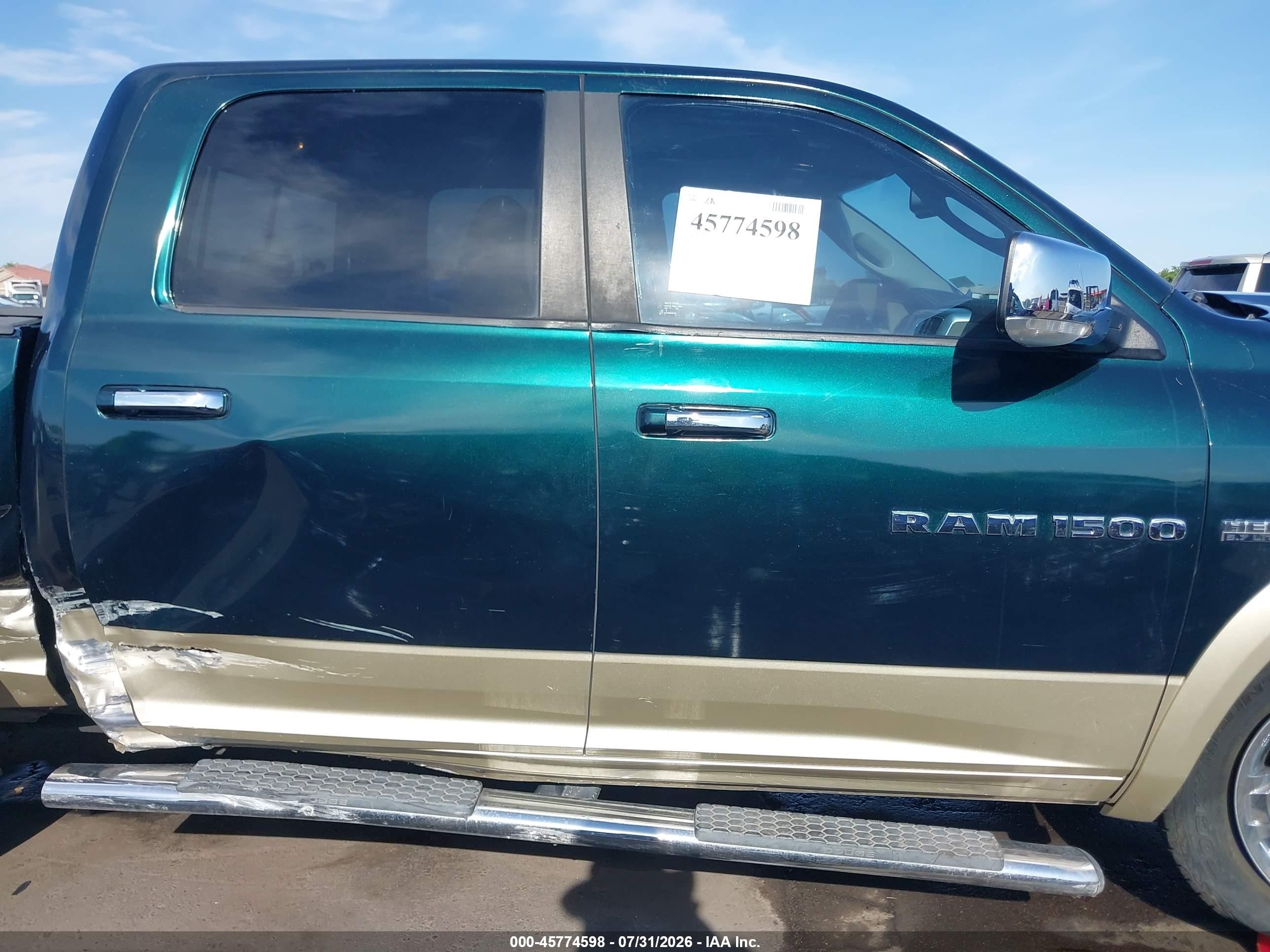 2011 Ram Ram 1500 Laramie Green vin: 1D7RB1CT8BS529920