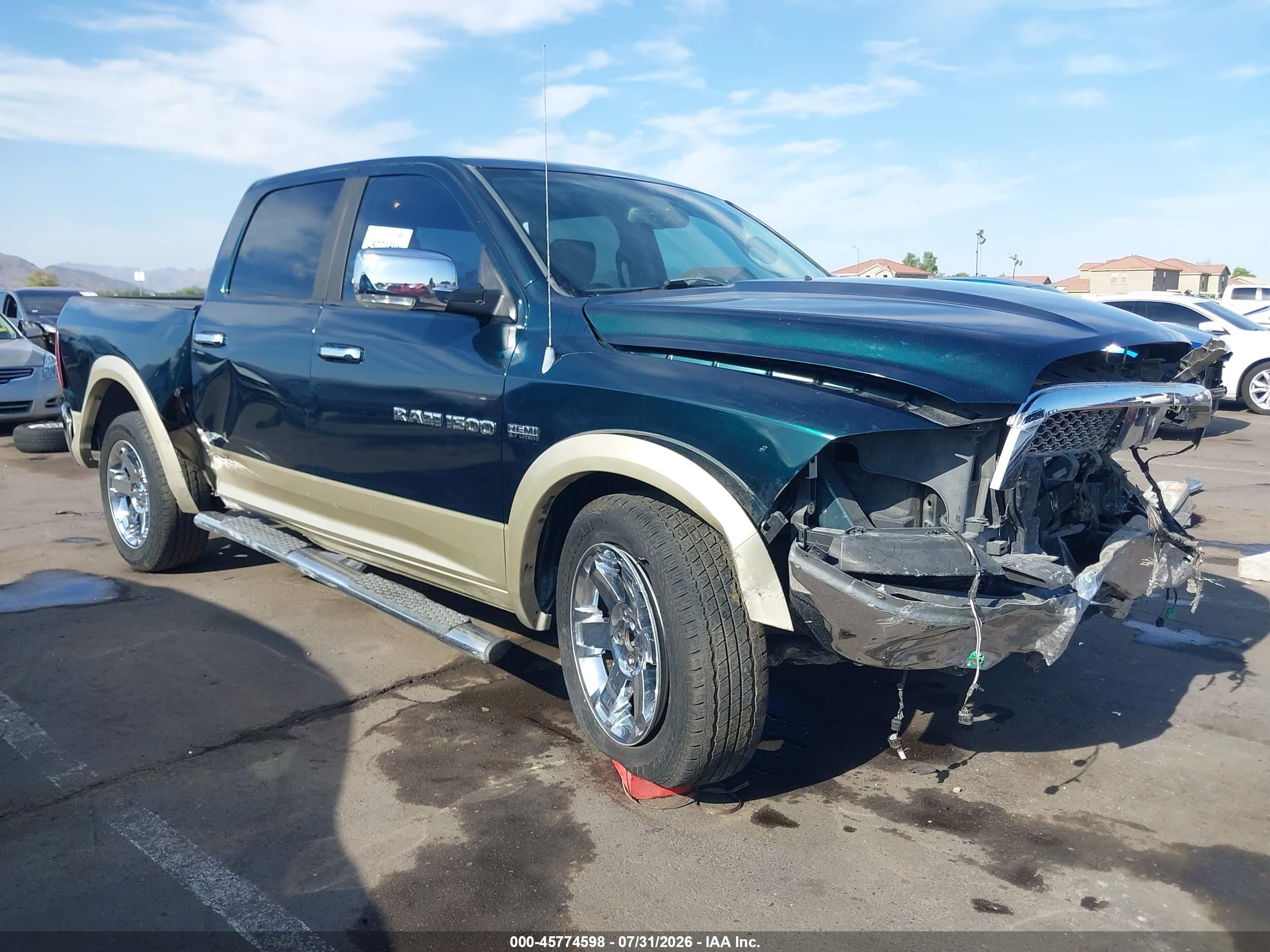 2011 Ram Ram 1500 Laramie Green vin: 1D7RB1CT8BS529920