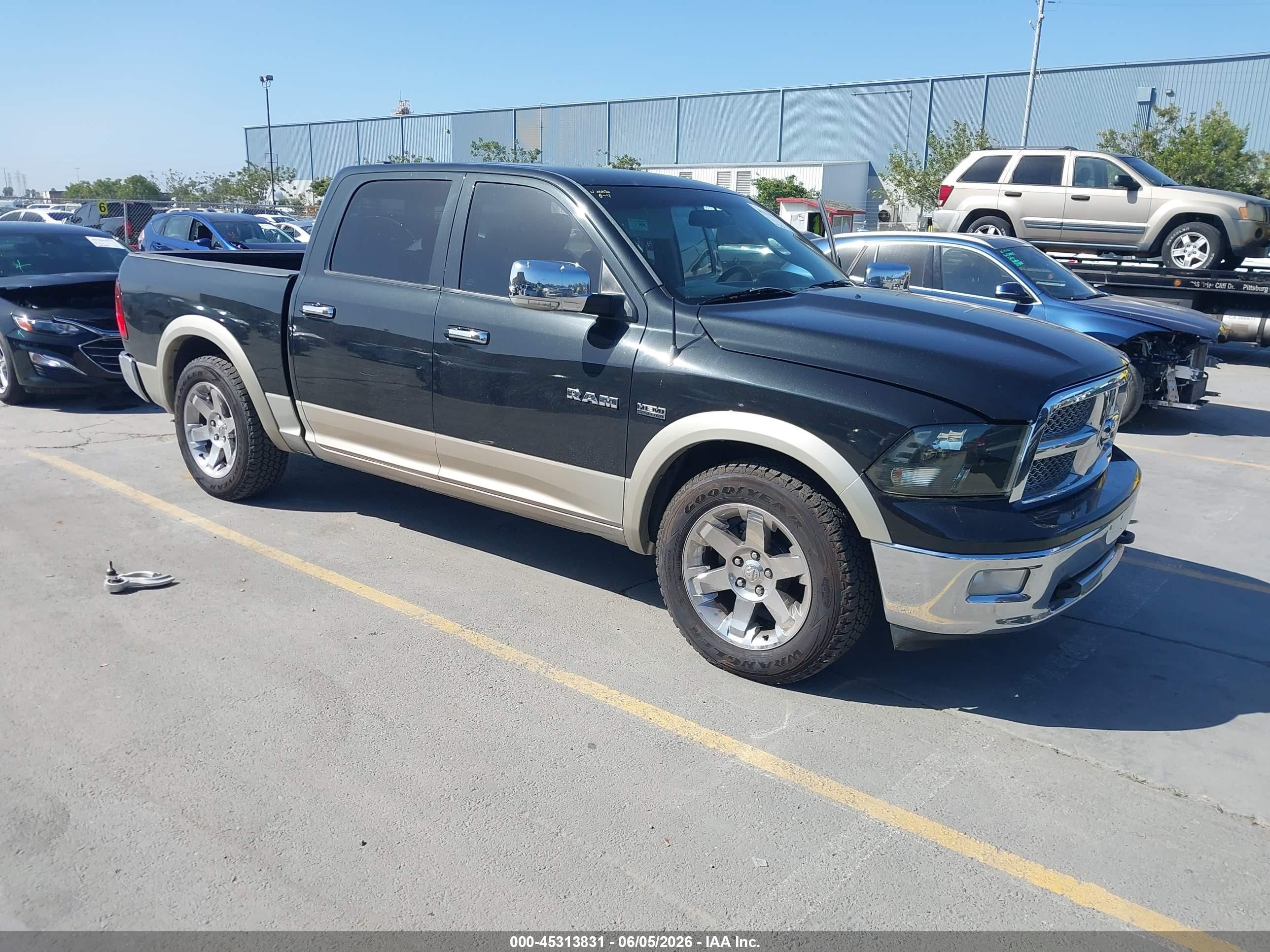 2010 Dodge Ram 1500 Laramie Black vin: 1D7RB1CT9AS246120
