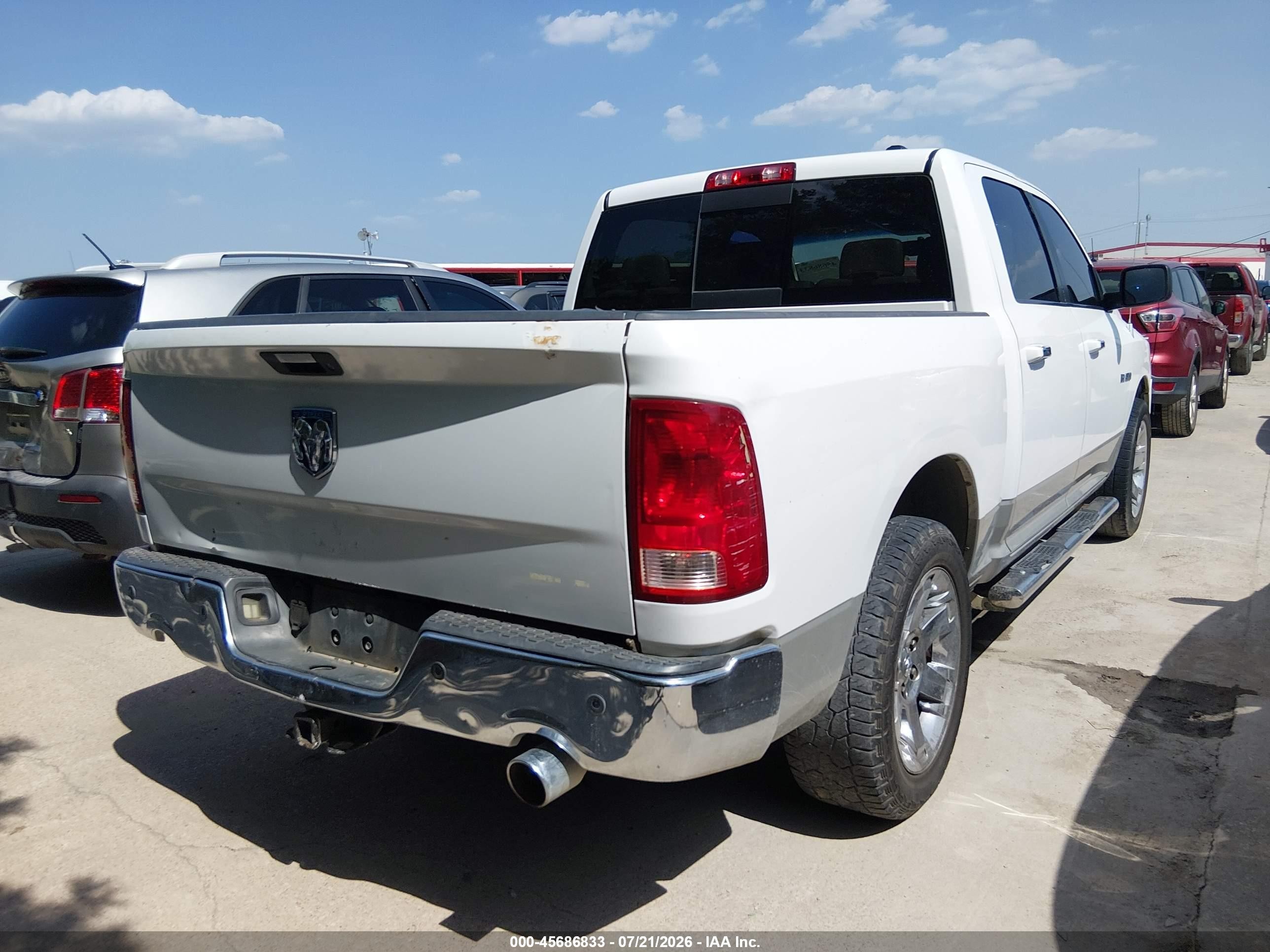 2010 Dodge Ram 1500 Laramie White vin: 1D7RB1CTXAS238561