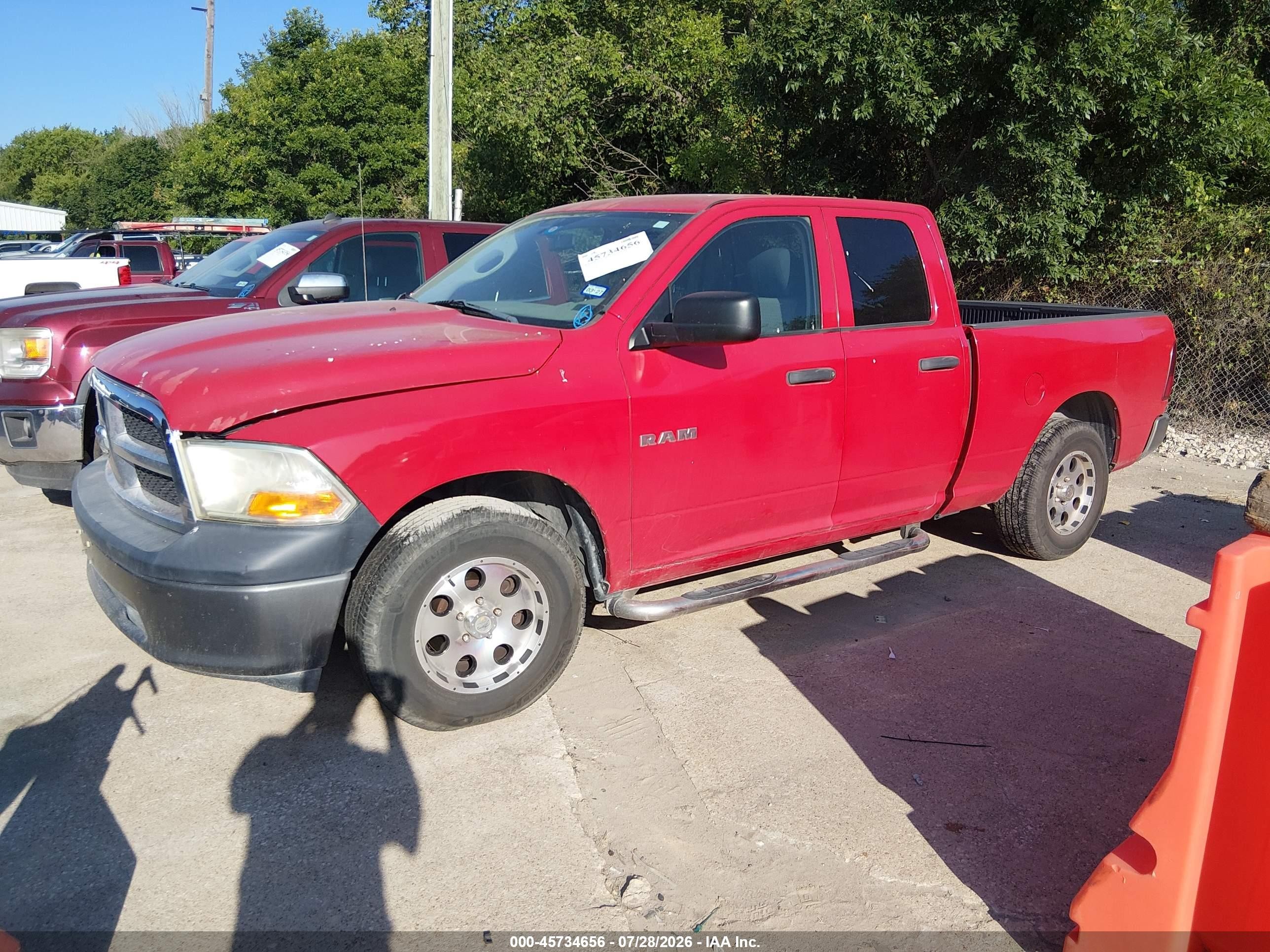 2010 Dodge Ram 1500 St Red vin: 1D7RB1GK0AS138714