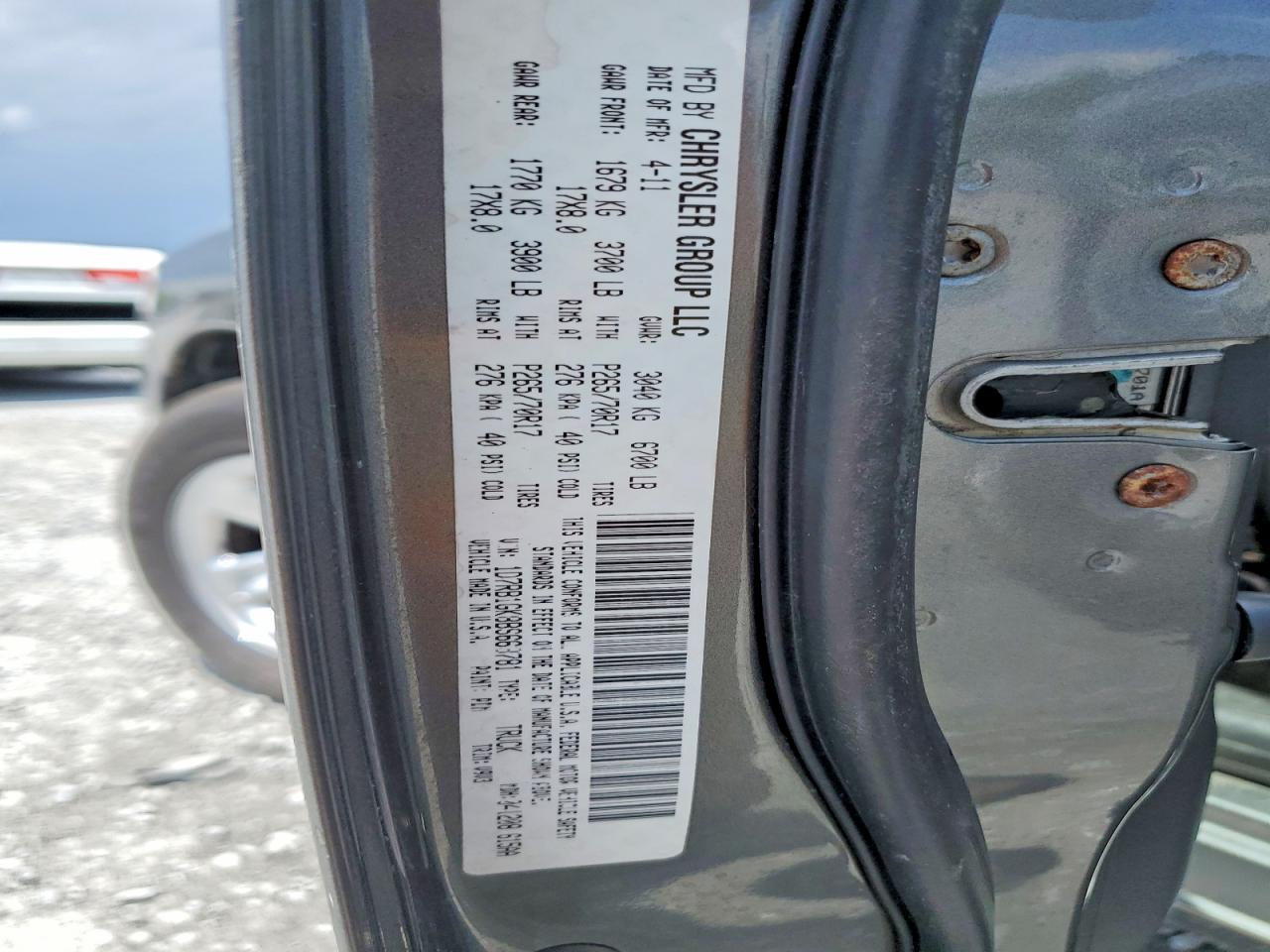 2011 Dodge Ram 1500 Серый vin: 1D7RB1GK8BS663781