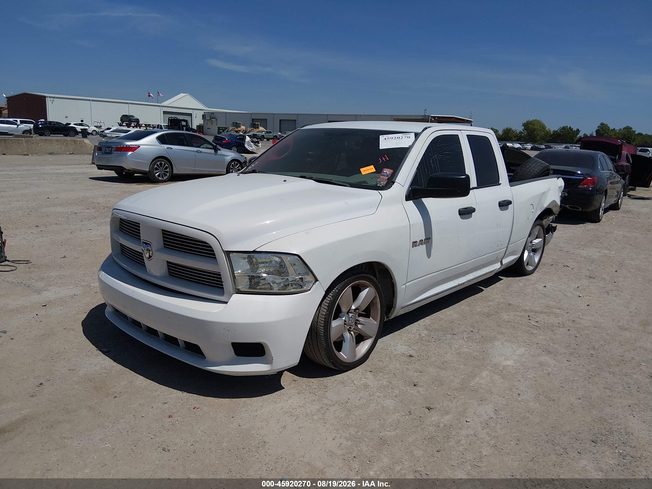 2010 Dodge Ram 1500 St White vin: 1D7RB1GK9AS179892