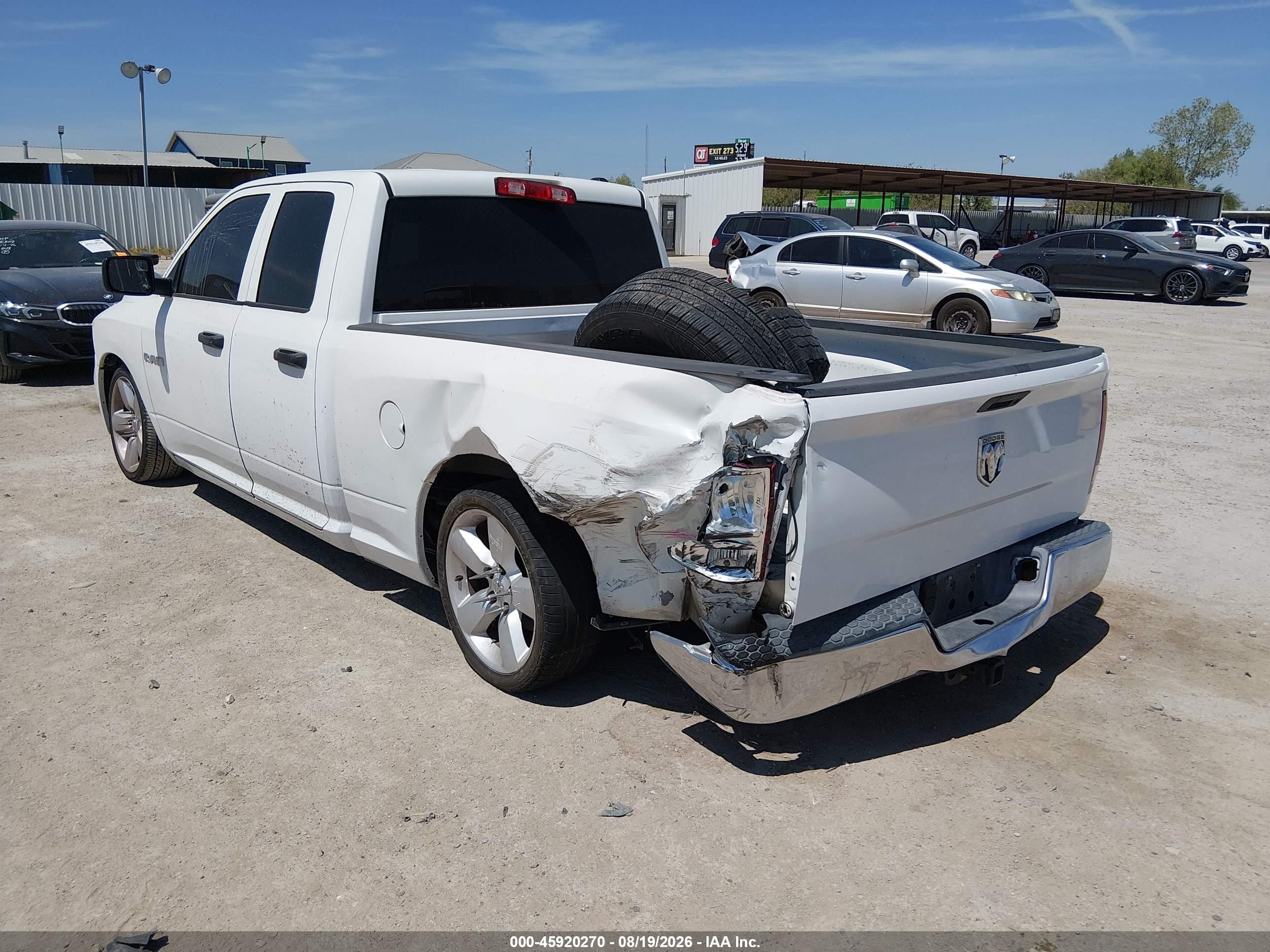 2010 Dodge Ram 1500 St White vin: 1D7RB1GK9AS179892