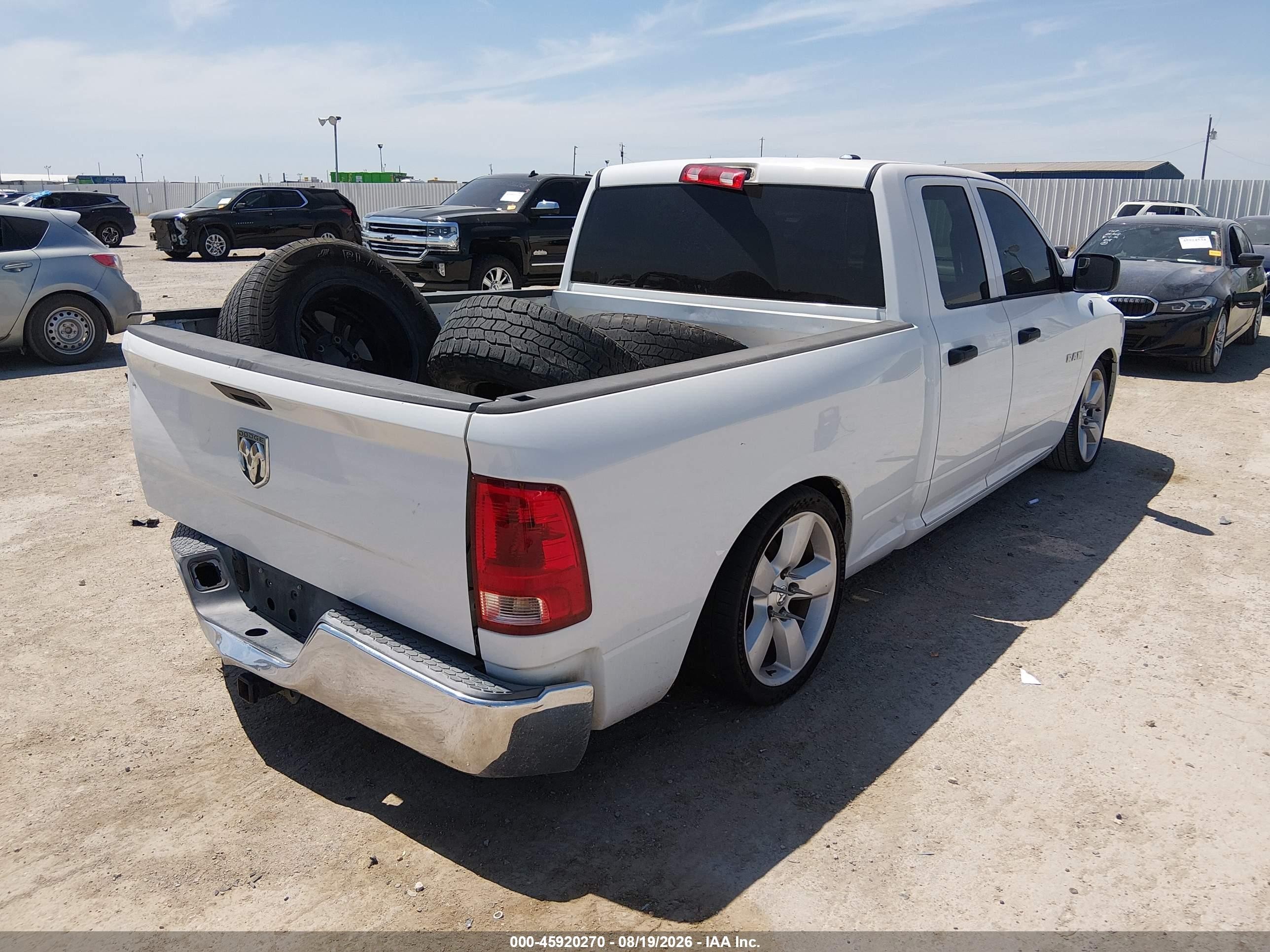2010 Dodge Ram 1500 St White vin: 1D7RB1GK9AS179892