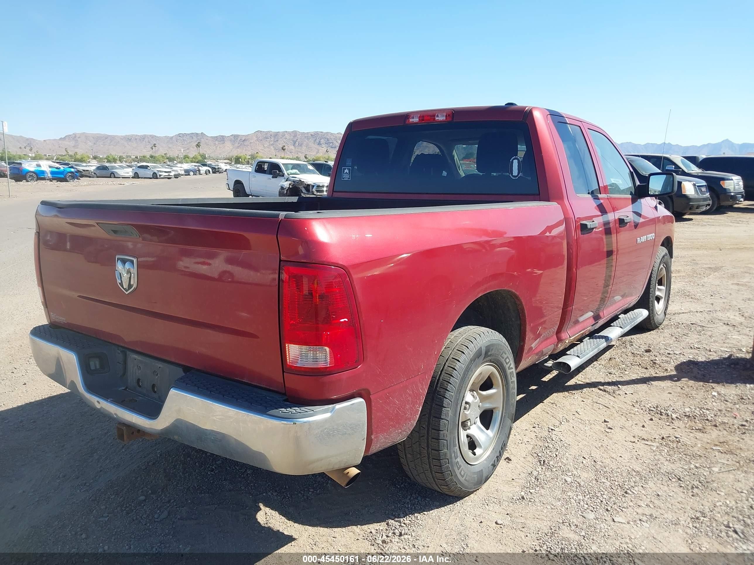 2011 Ram Ram 1500 St Burgundy vin: 1D7RB1GKXBS577985