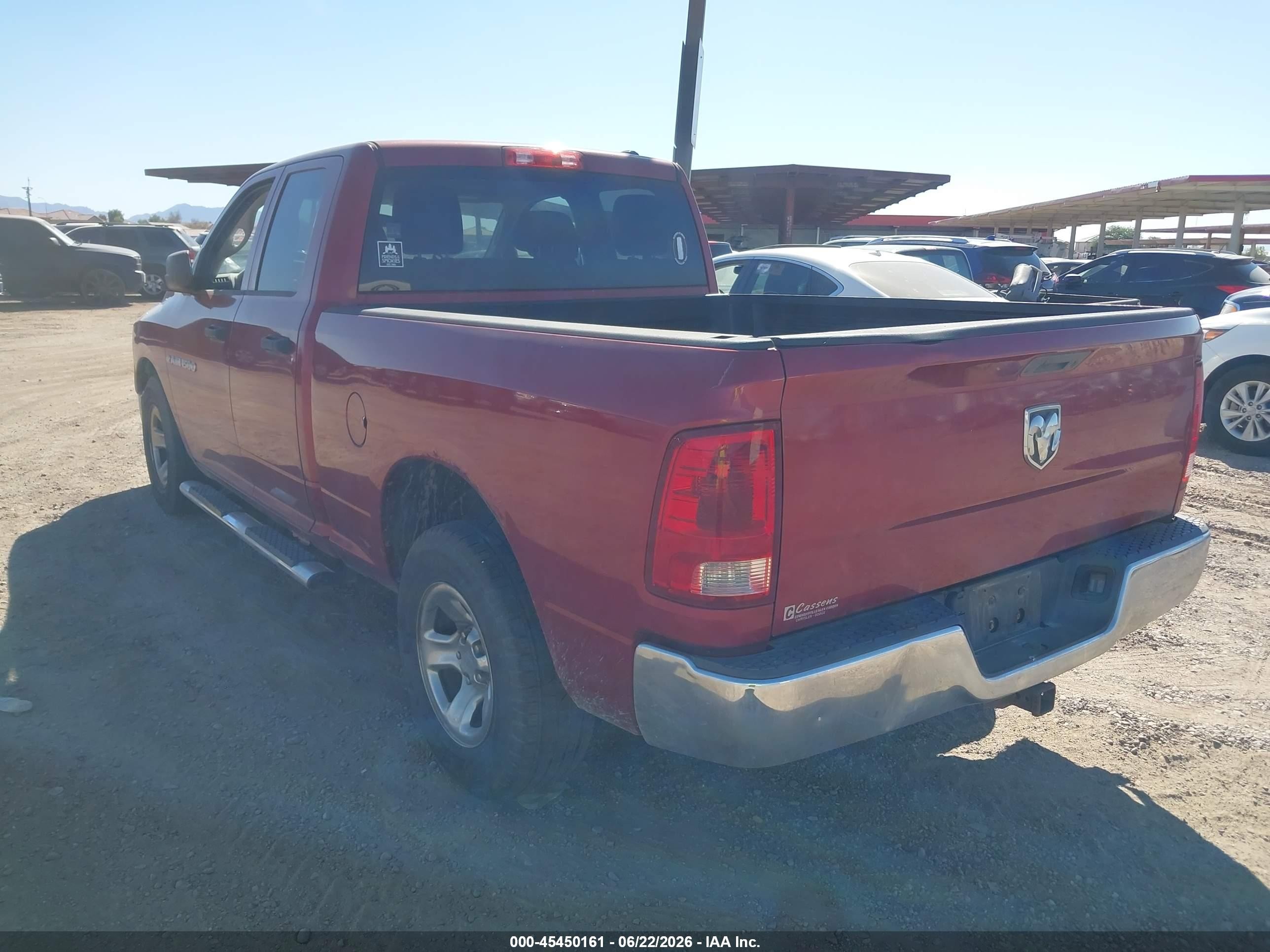 2011 Ram Ram 1500 St Burgundy vin: 1D7RB1GKXBS577985