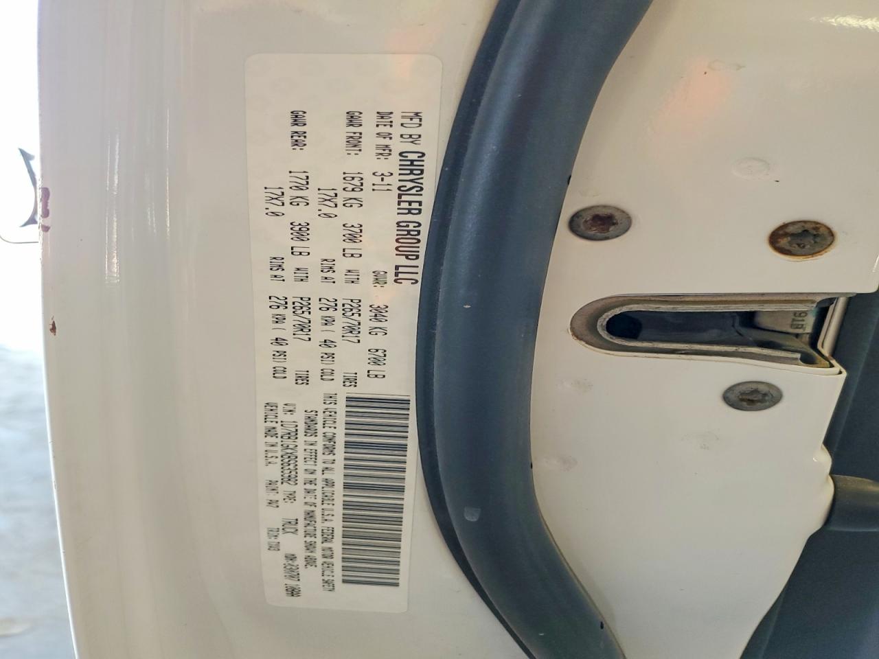 2011 Dodge Ram 1500 White vin: 1D7RB1GKXBS635982