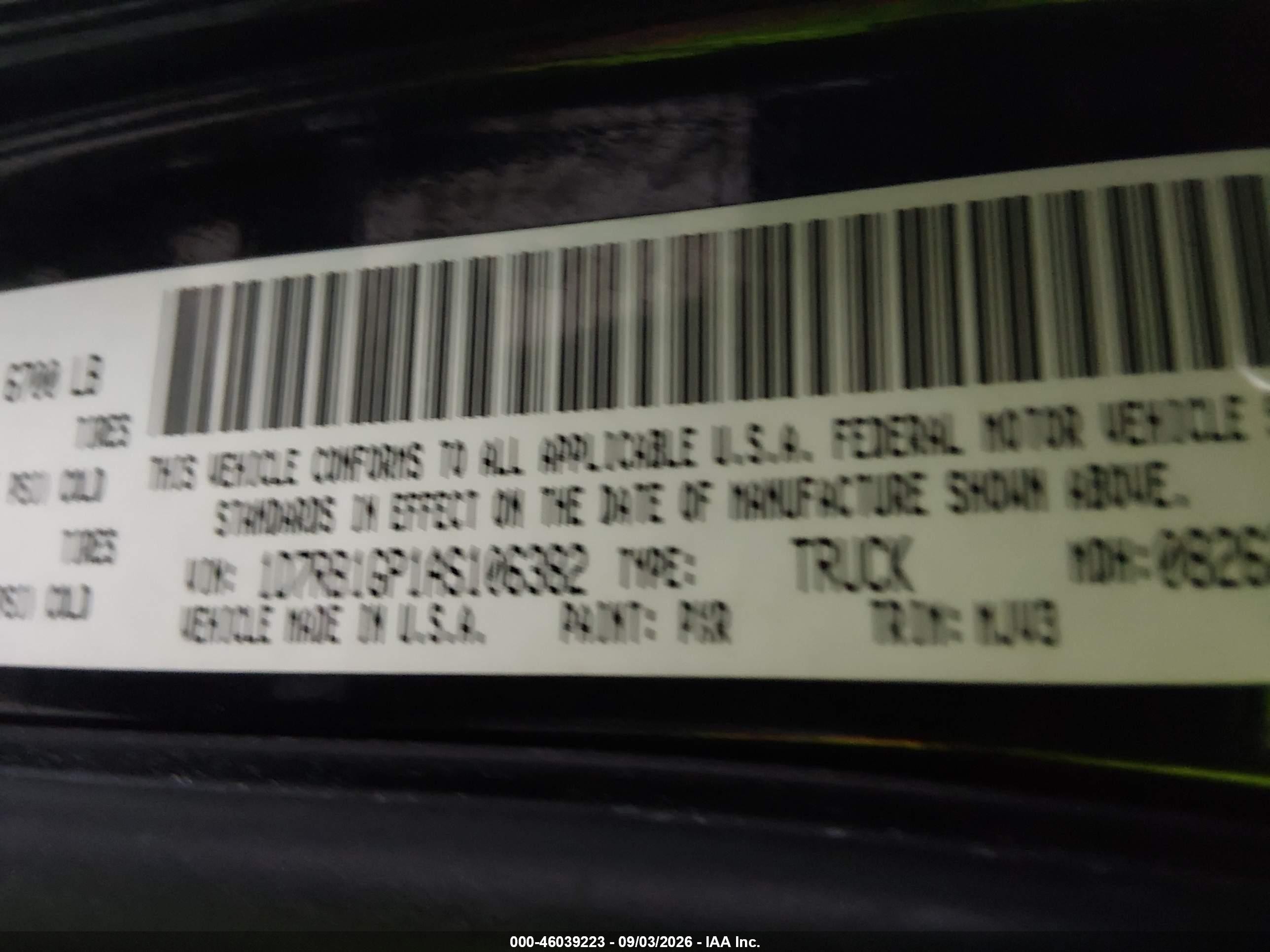 2010 Dodge Ram 1500 Slt/sport/trx Black vin: 1D7RB1GP1AS106382