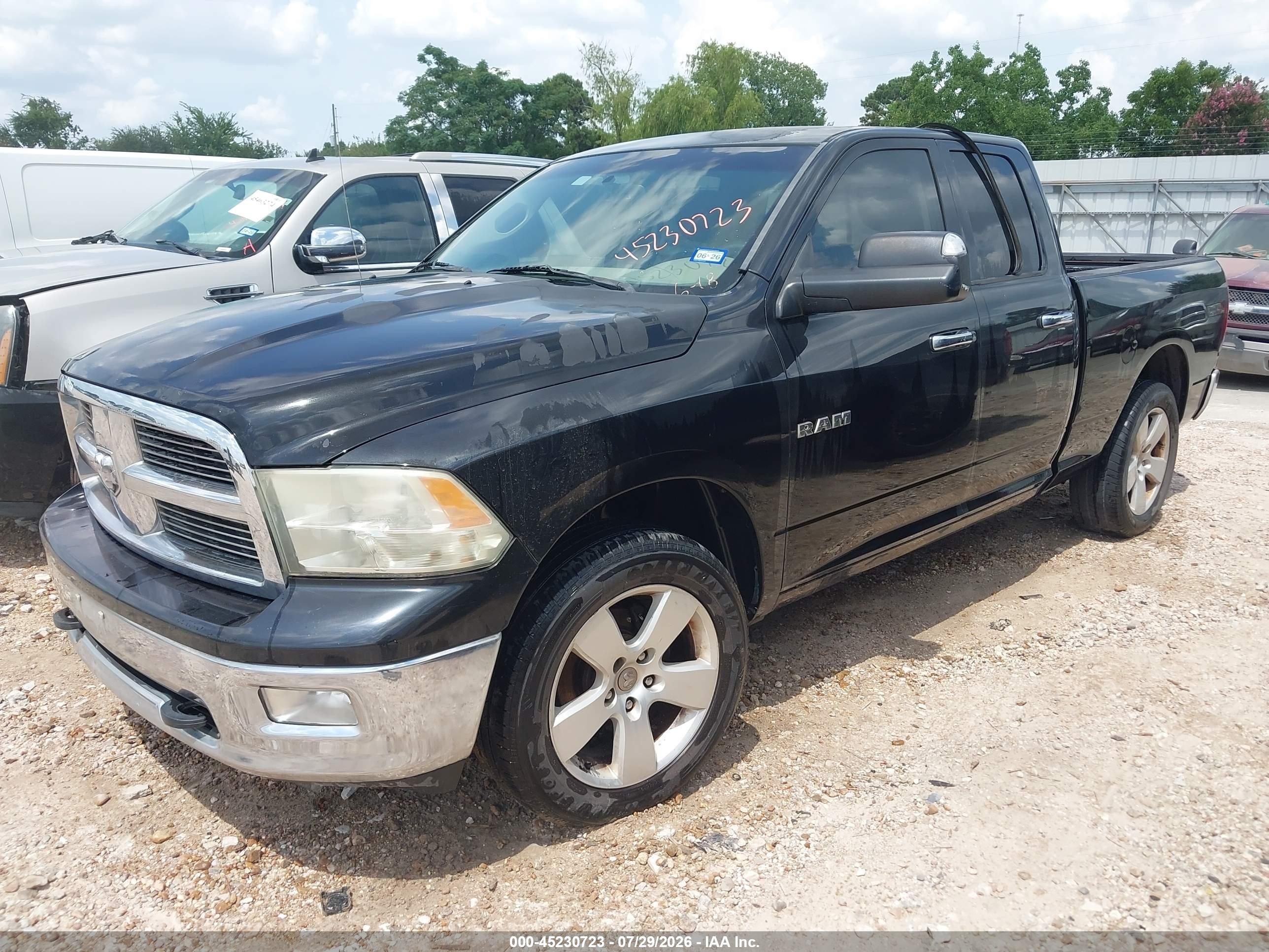 2010 Dodge Ram 1500 Slt/sport/trx Black vin: 1D7RB1GP2AS152349
