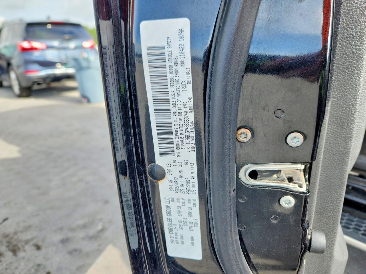 2011 Dodge Ram 1500 Black vin: 1D7RB1GP4BS563740
