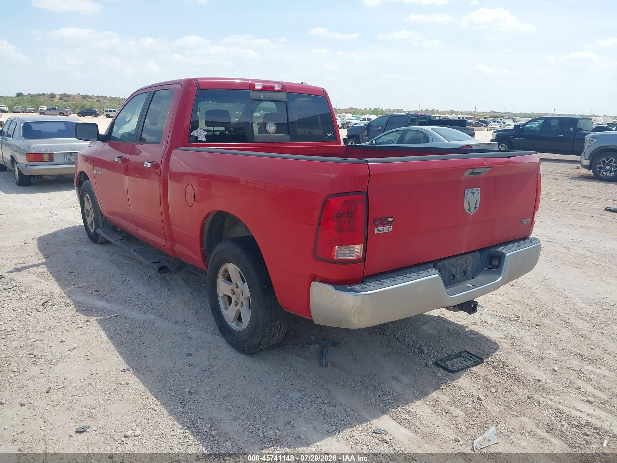 2010 Dodge Ram 1500 Slt/sport/trx Red vin: 1D7RB1GP5AS134377