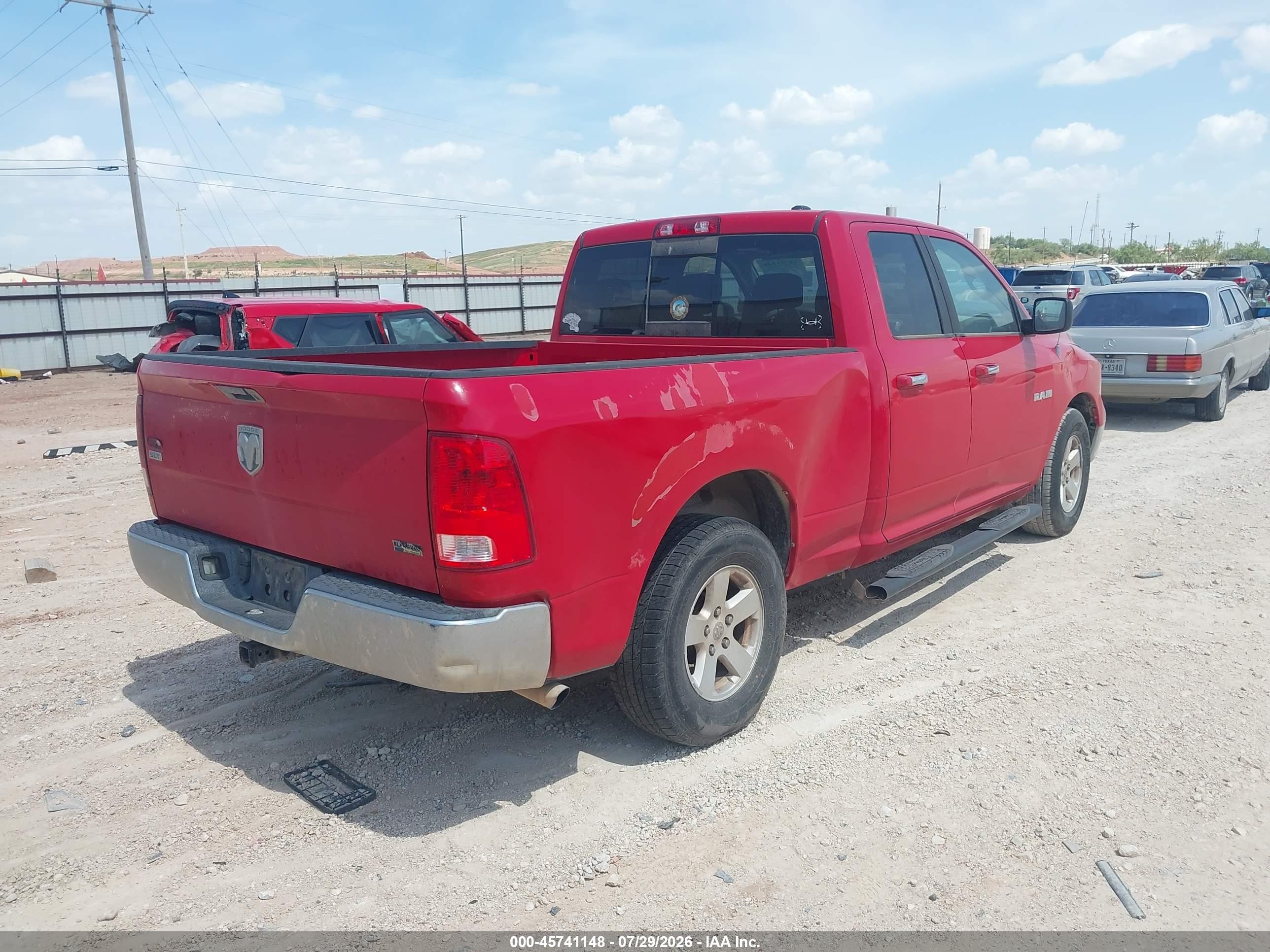 2010 Dodge Ram 1500 Slt/sport/trx Red vin: 1D7RB1GP5AS134377