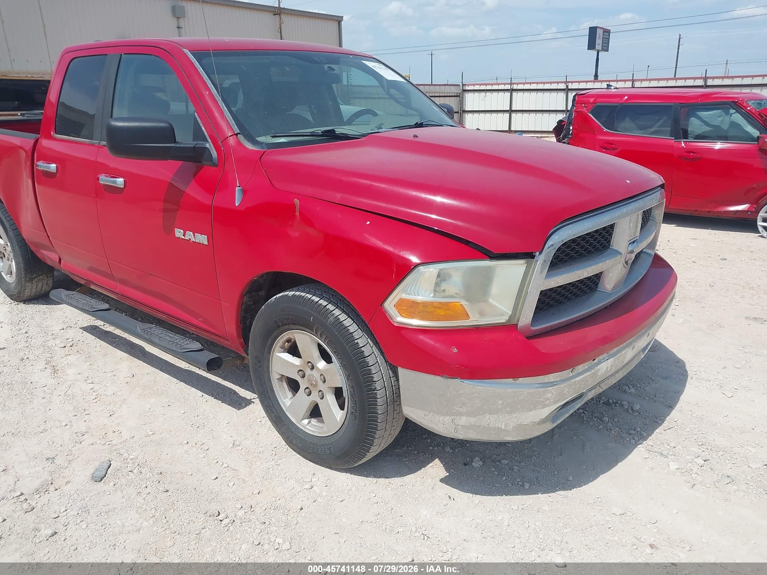 2010 Dodge Ram 1500 Slt/sport/trx Red vin: 1D7RB1GP5AS134377
