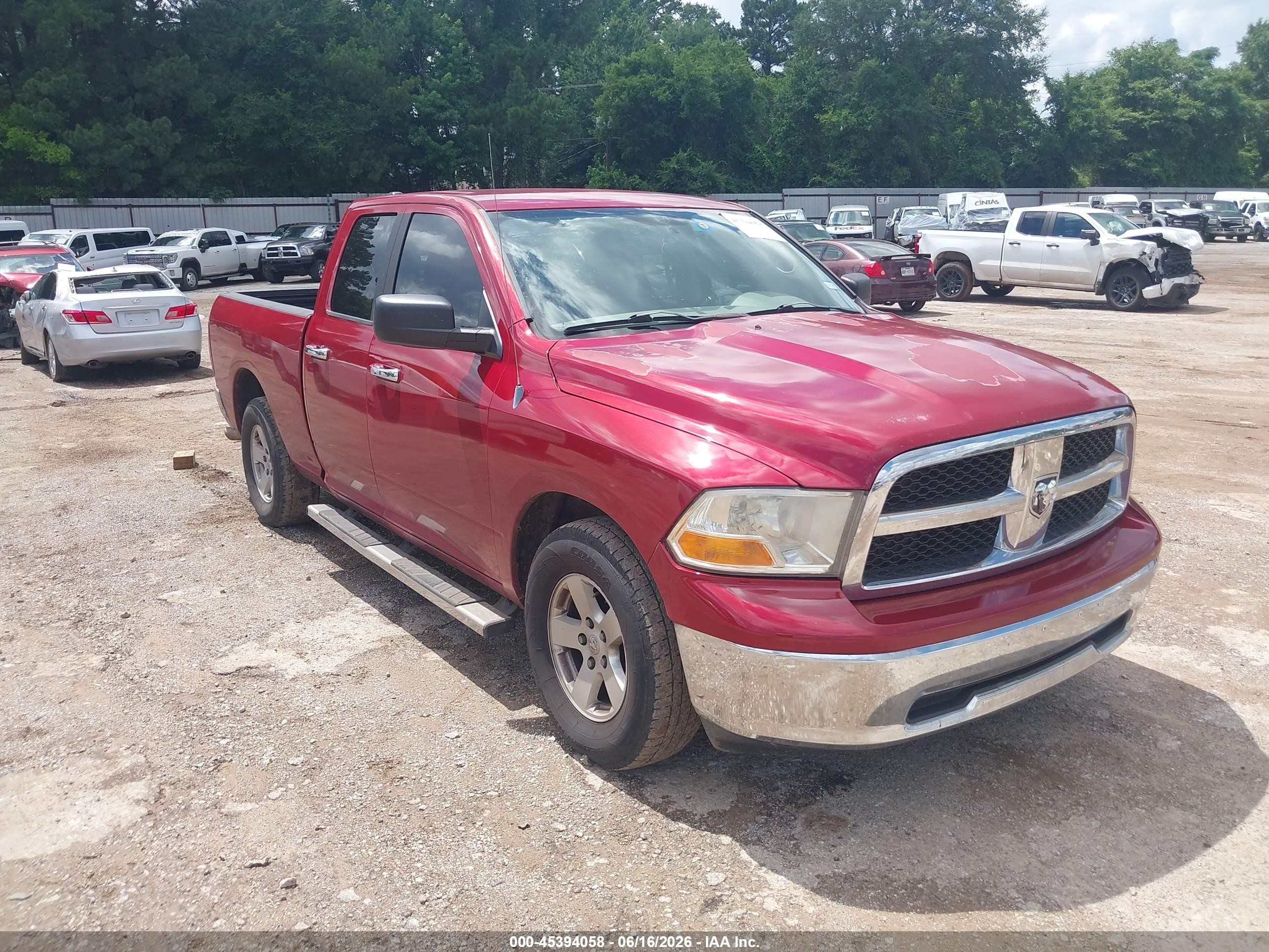 2010 Dodge Ram 1500 Slt/sport/trx Maroon vin: 1D7RB1GP5AS214584