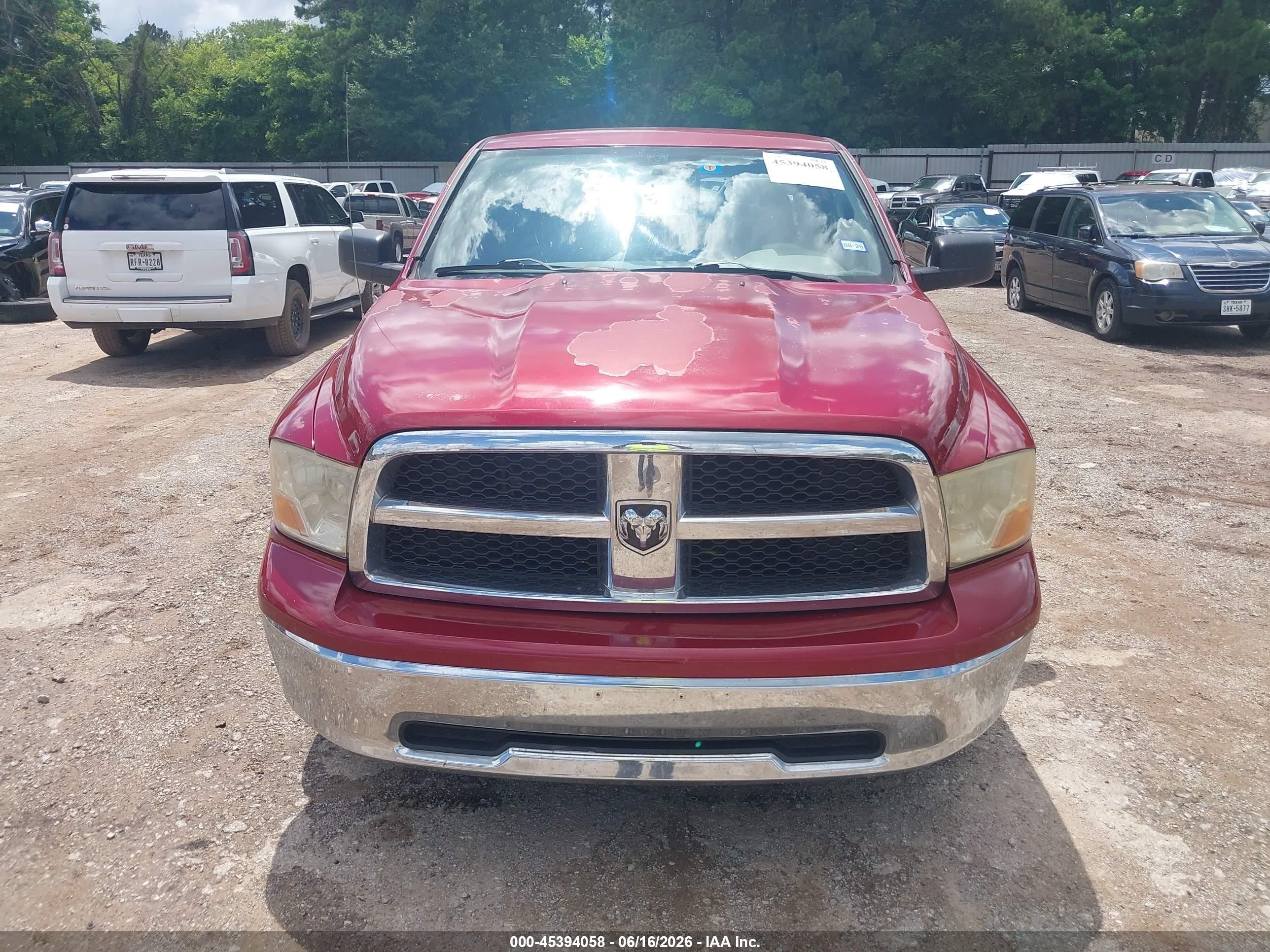 2010 Dodge Ram 1500 Slt/sport/trx Maroon vin: 1D7RB1GP5AS214584