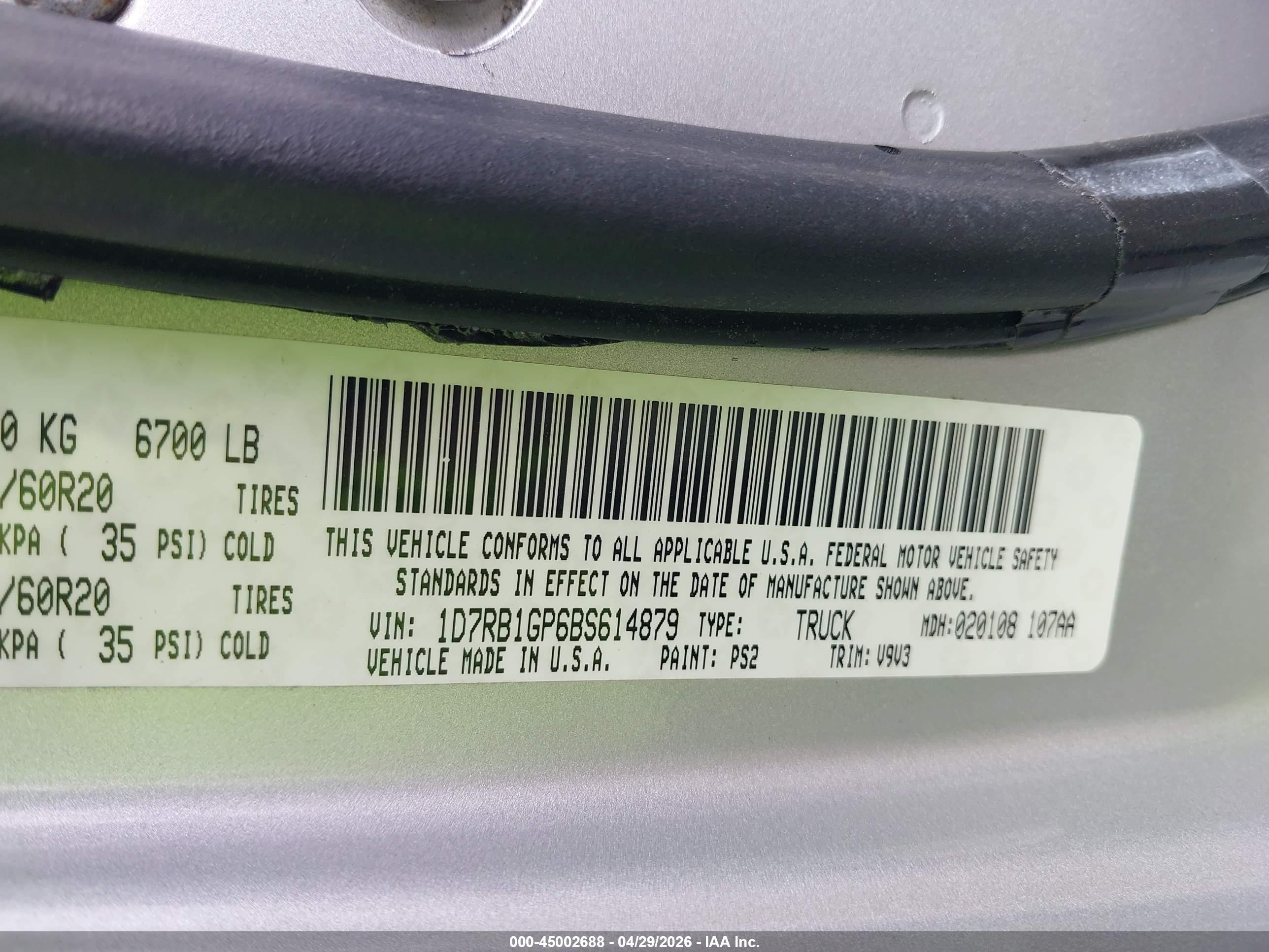 2011 Ram Ram 1500 Slt Silver vin: 1D7RB1GP6BS614879