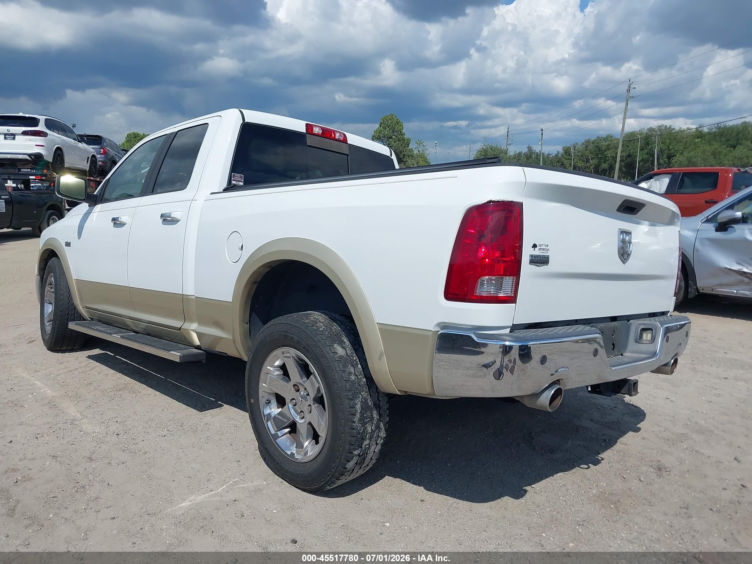 2011 Ram Ram 1500 Laramie White vin: 1D7RB1GT1BS548058