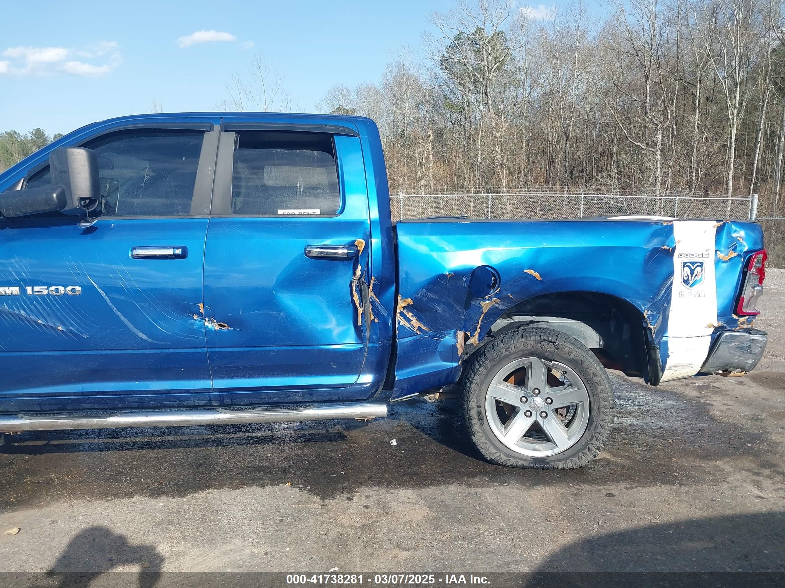 2011 Ram Ram 1500 Slt Синий vin: 1D7RB1GT1BS635636