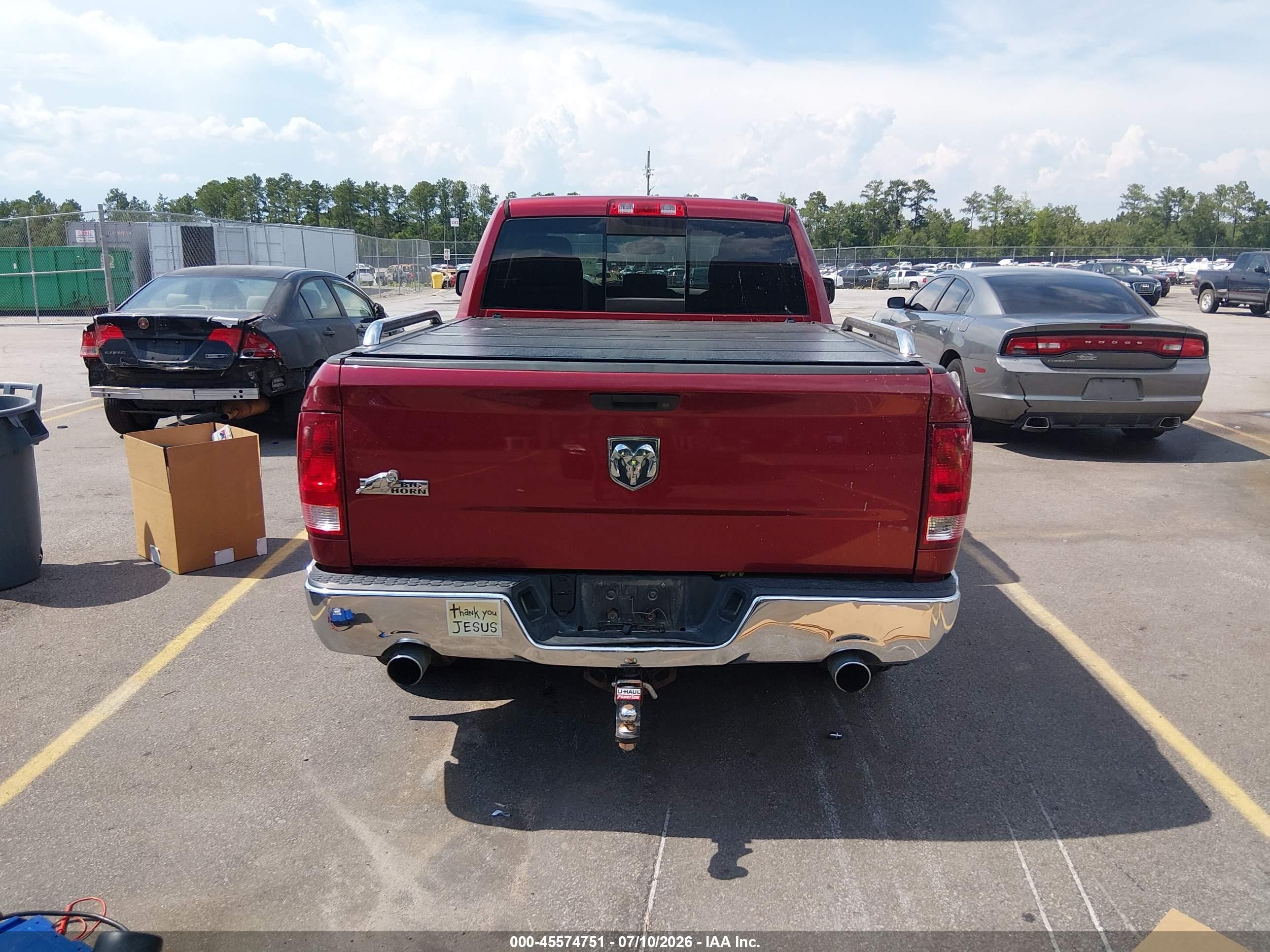 2011 Ram Ram 1500 Slt Red vin: 1D7RB1GT2BS596667