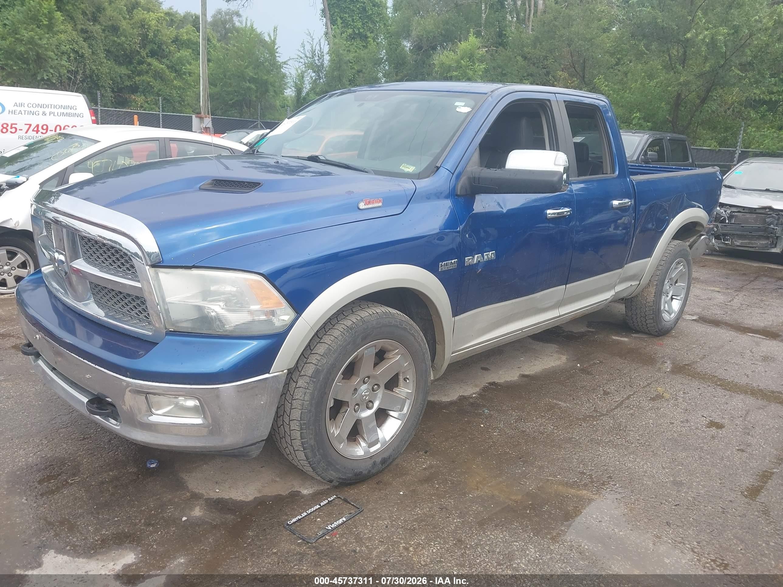 2010 Dodge Ram 1500 Laramie Blue vin: 1D7RB1GT4AS180697