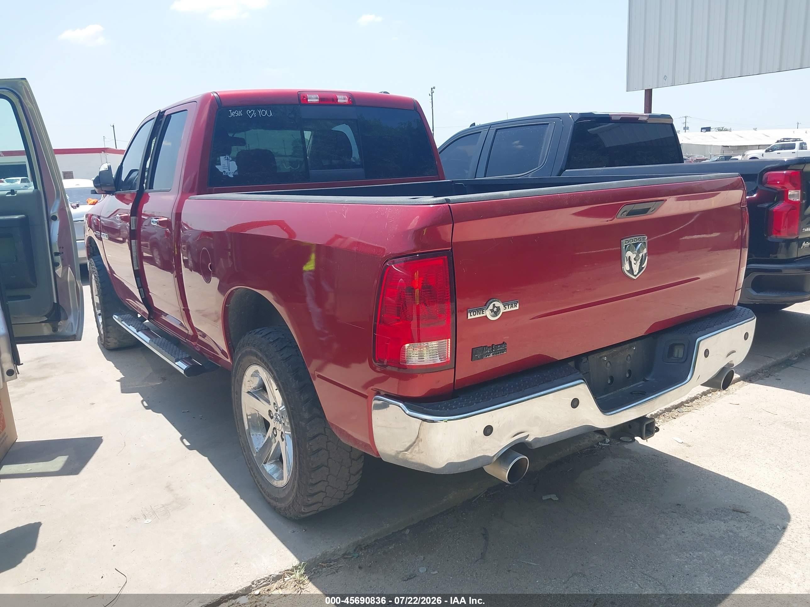 2010 Dodge Ram 1500 Slt/sport/trx Red vin: 1D7RB1GT4AS250800