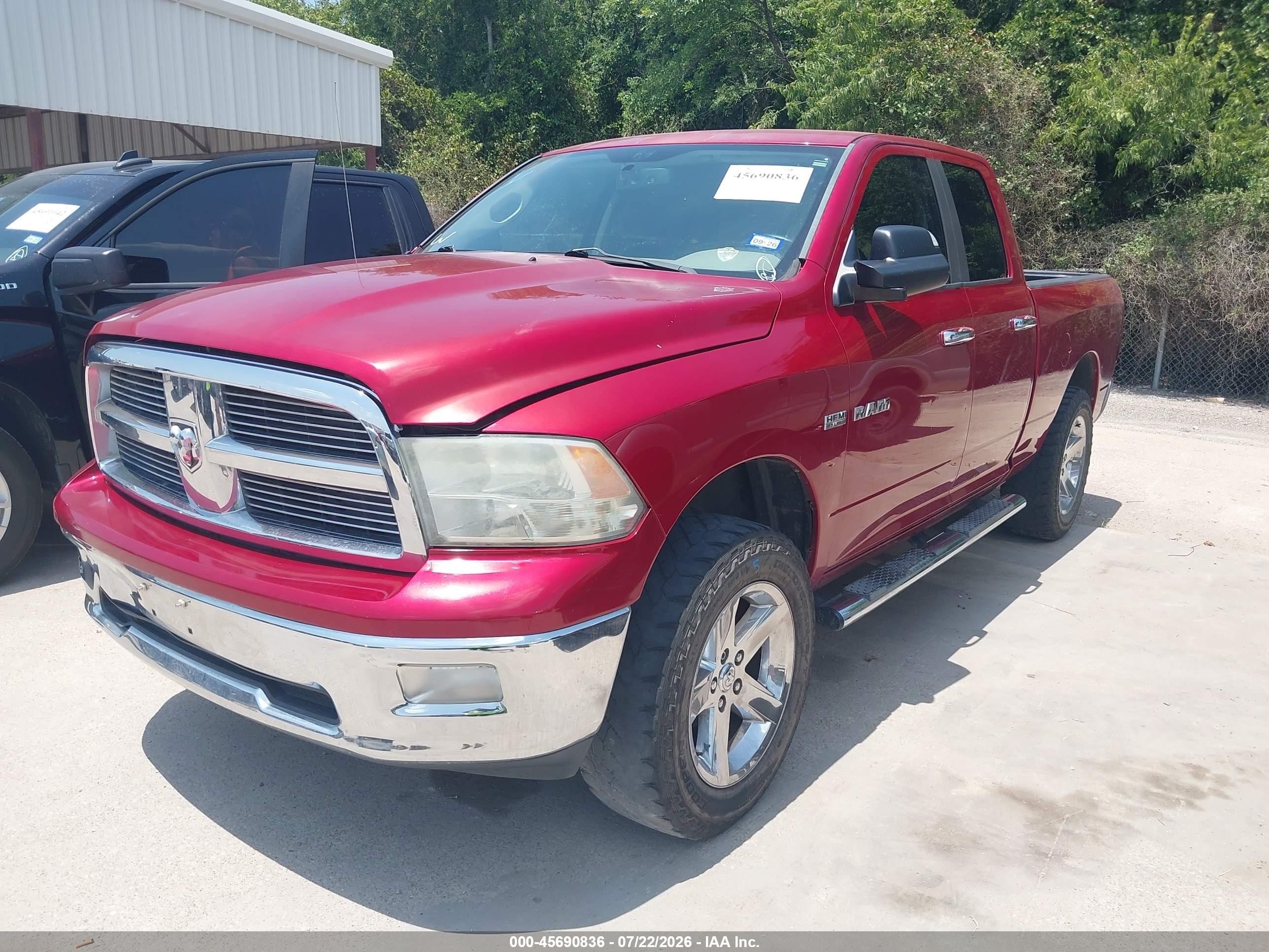 2010 Dodge Ram 1500 Slt/sport/trx Red vin: 1D7RB1GT4AS250800