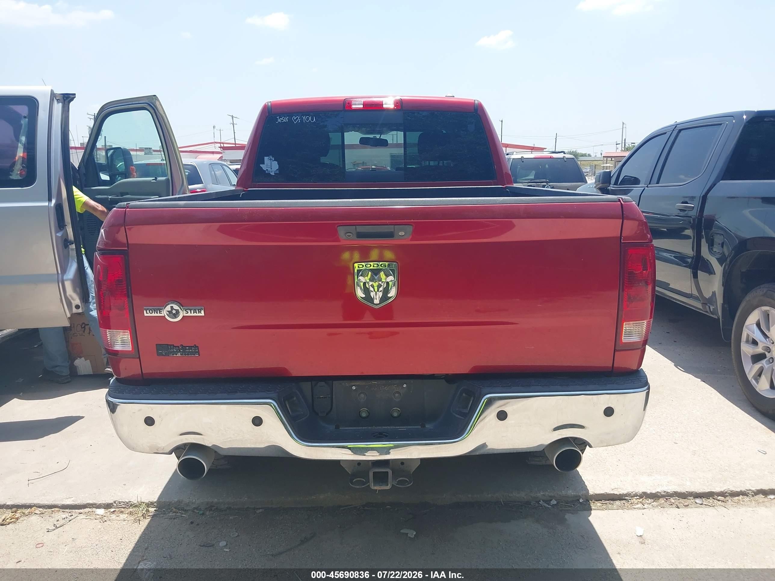 2010 Dodge Ram 1500 Slt/sport/trx Red vin: 1D7RB1GT4AS250800