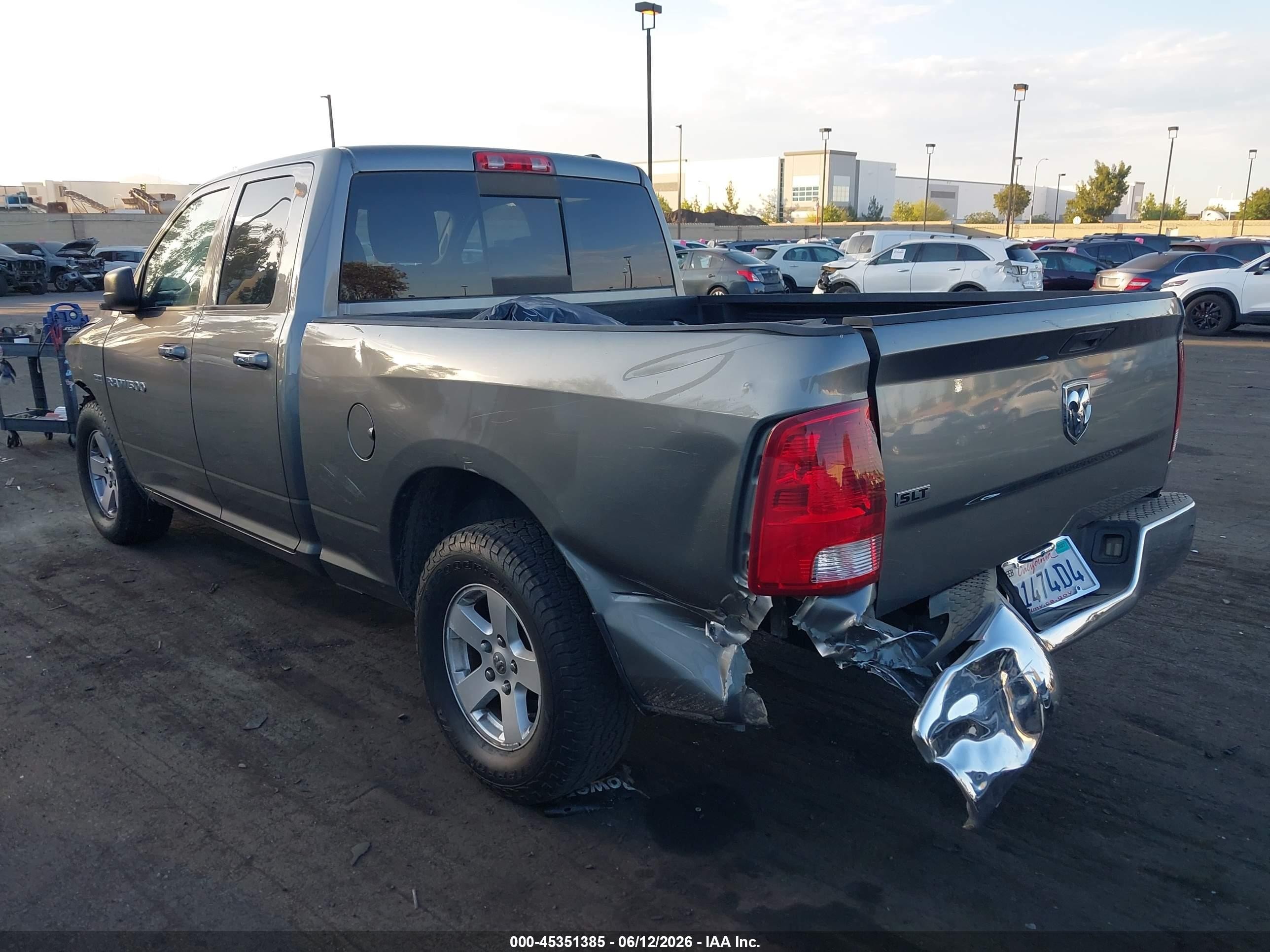 2011 Ram Ram 1500 Slt Gray vin: 1D7RB1GTXBS637045